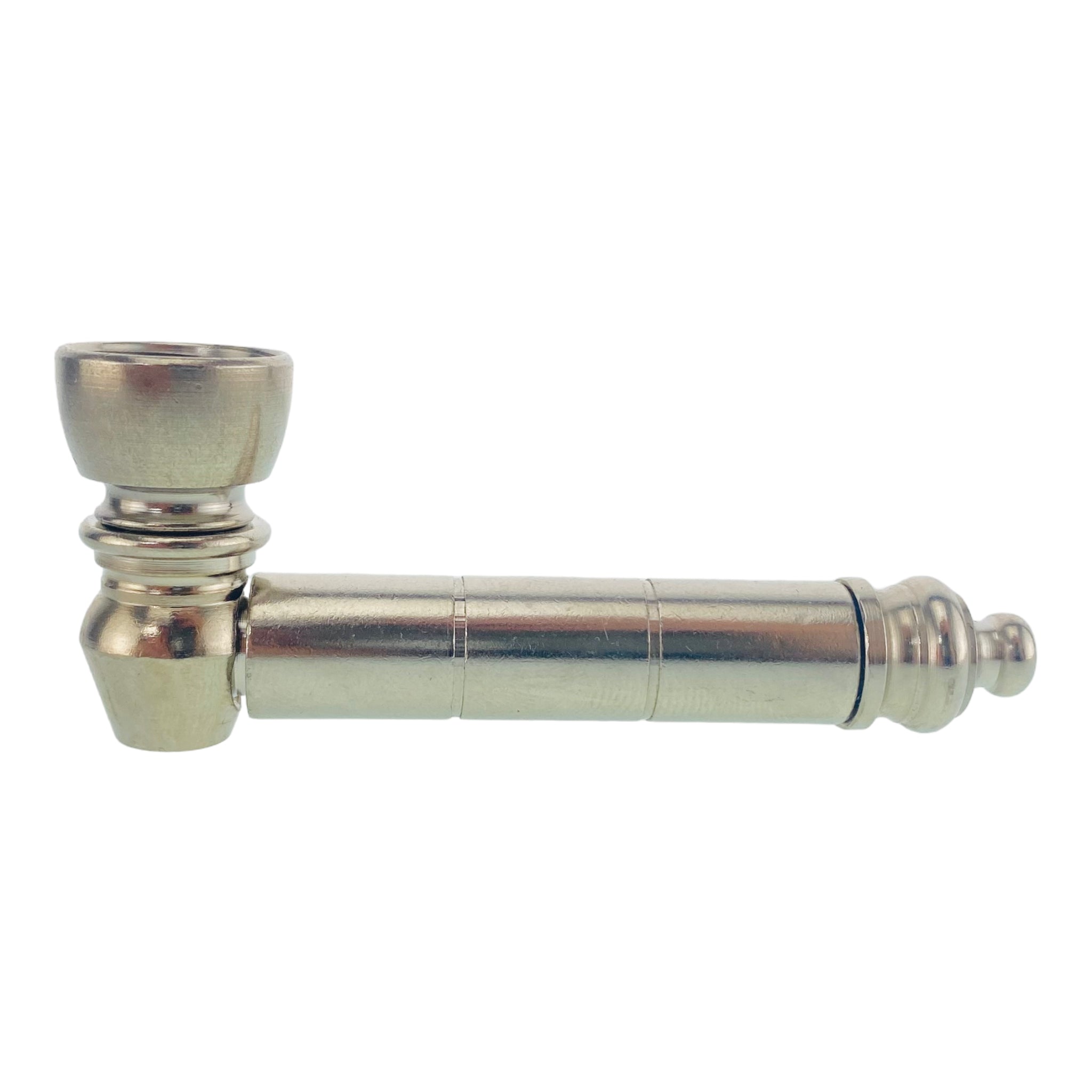 Metal Hand Pipes - Silver Basic Aluminum And Brass Metal Pipe With Small Chamber