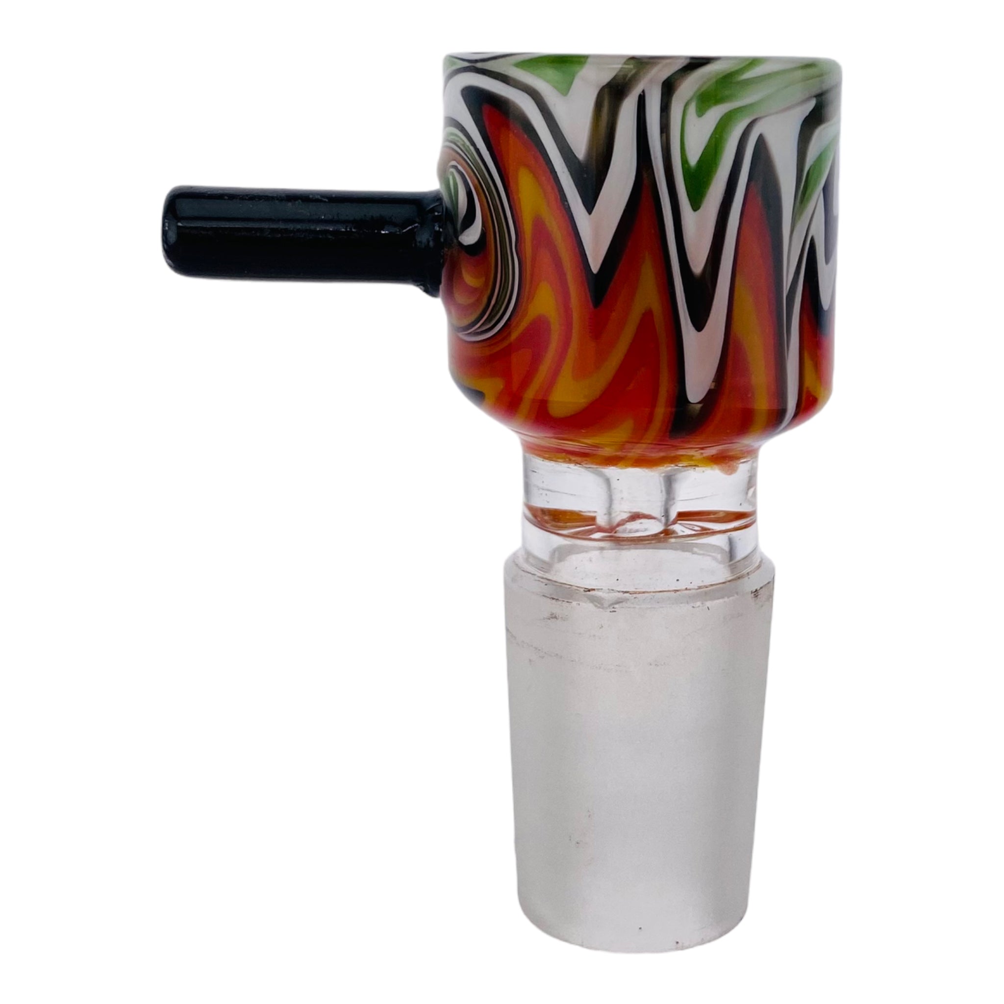 18mm Flower Bowl - Multi Color Cylinder Straight Wall Bong Bowl Piece