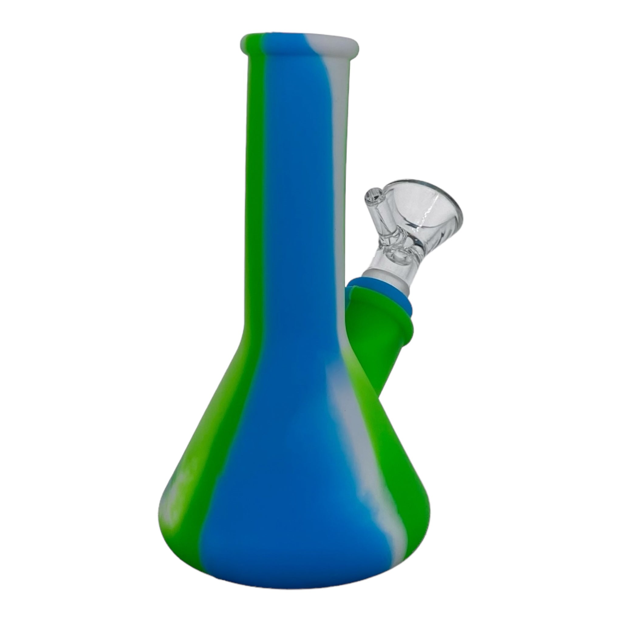 5 Inch Mini Silicone Beaker Bong Blue And Green for sale