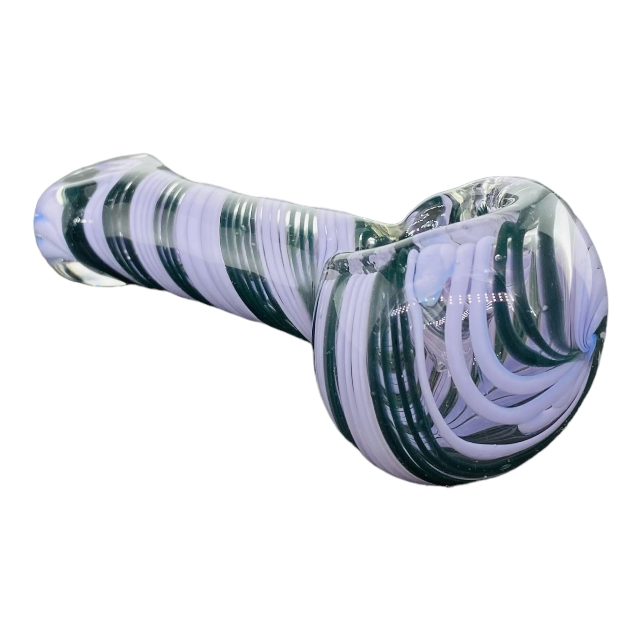 Purple And Black Double Twist Glass Hand Pipe