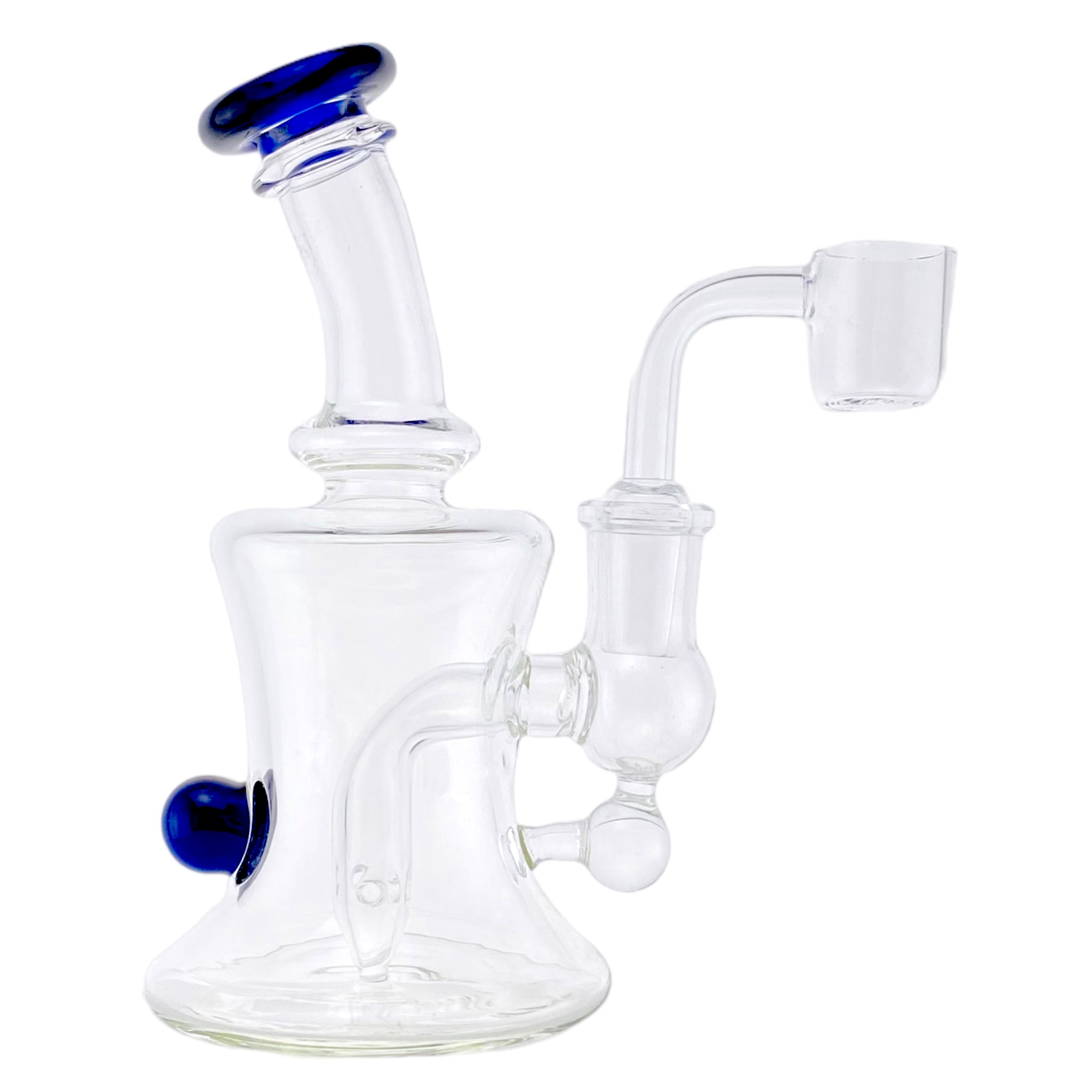 Mini Dab Rig With Blue Mouthpiece And Marble