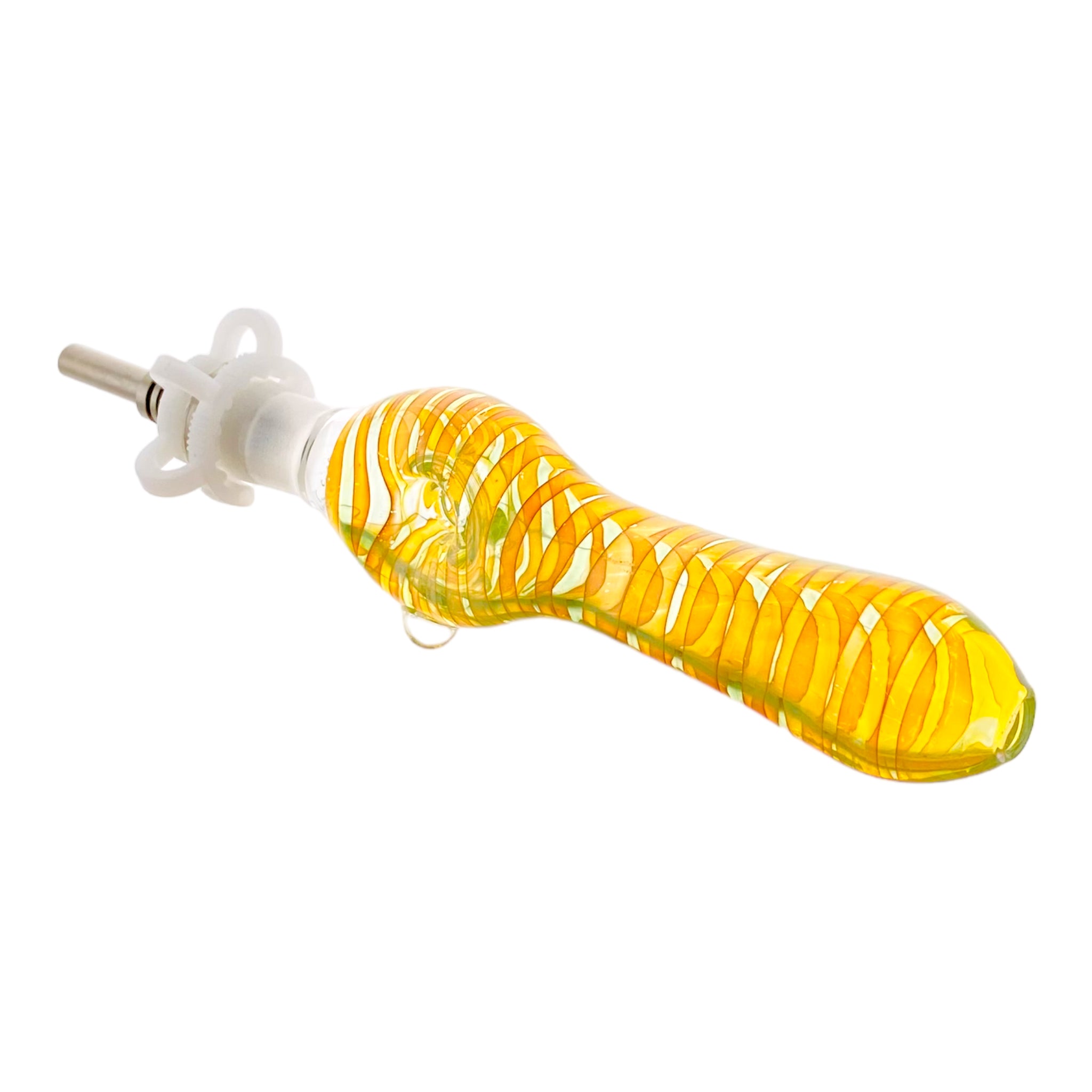 10mm Nectar Collector - Mini Glass Gold Fumed Donut With Titanium Tip