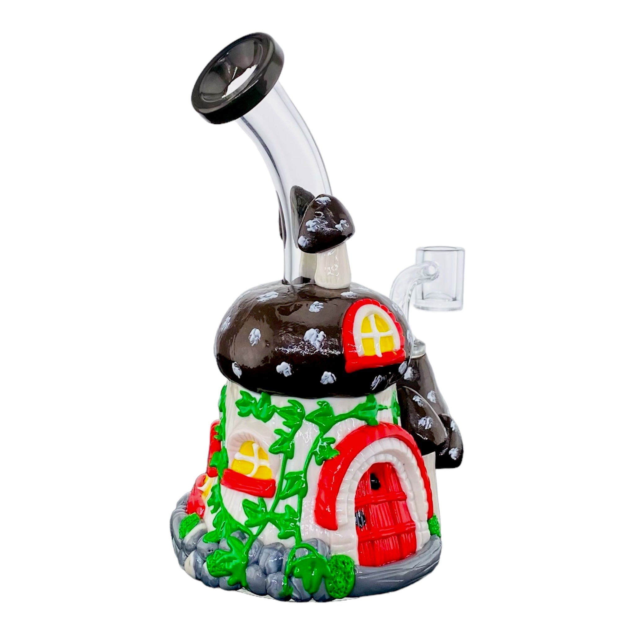 cute girly Brown And White Mushroom House Small Dab Rig for sale