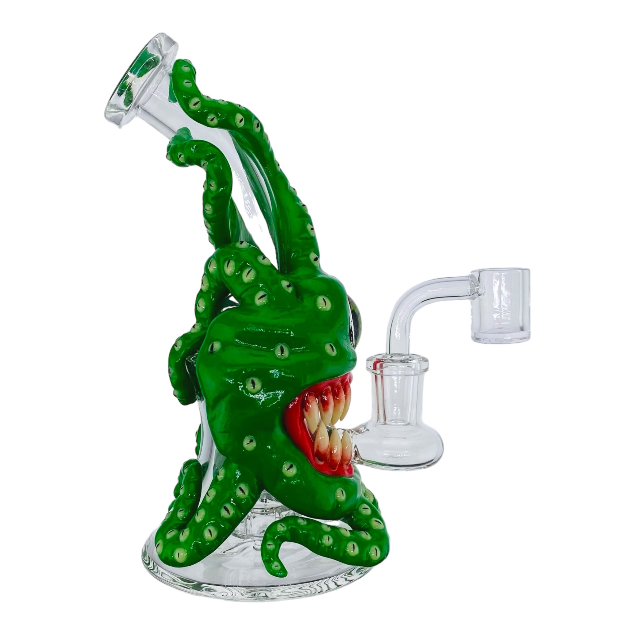 small cute Green Cyclops Octopus Monster Dab Rig for sale