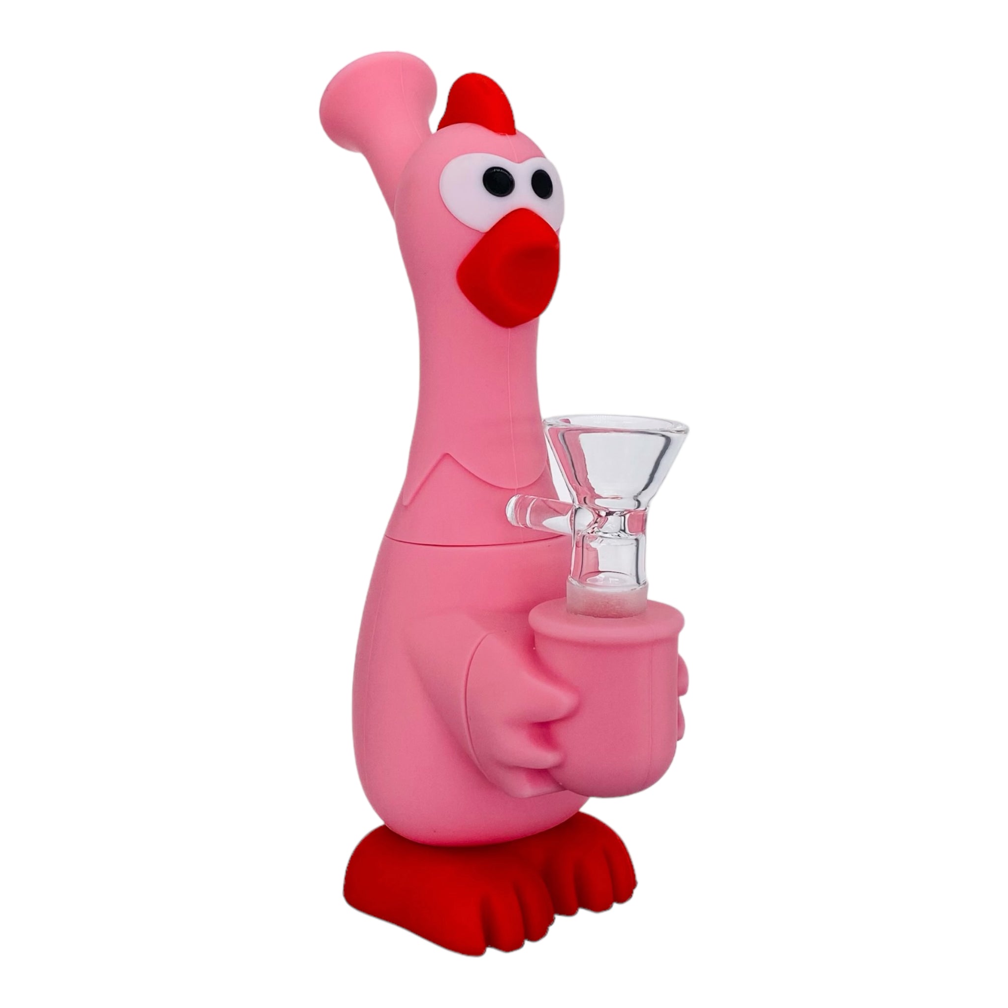 Pink And Red Rubber Chicken Silicone Bong