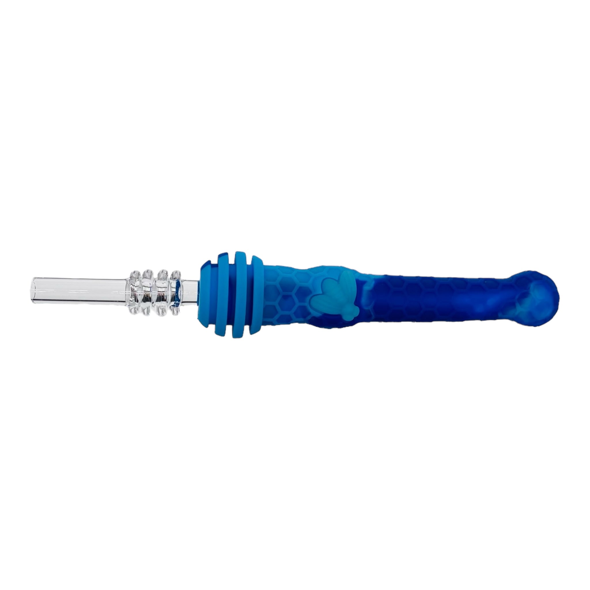 Silicone Nectar Collector With Quartz Tip 14mm Blue With Honeybee