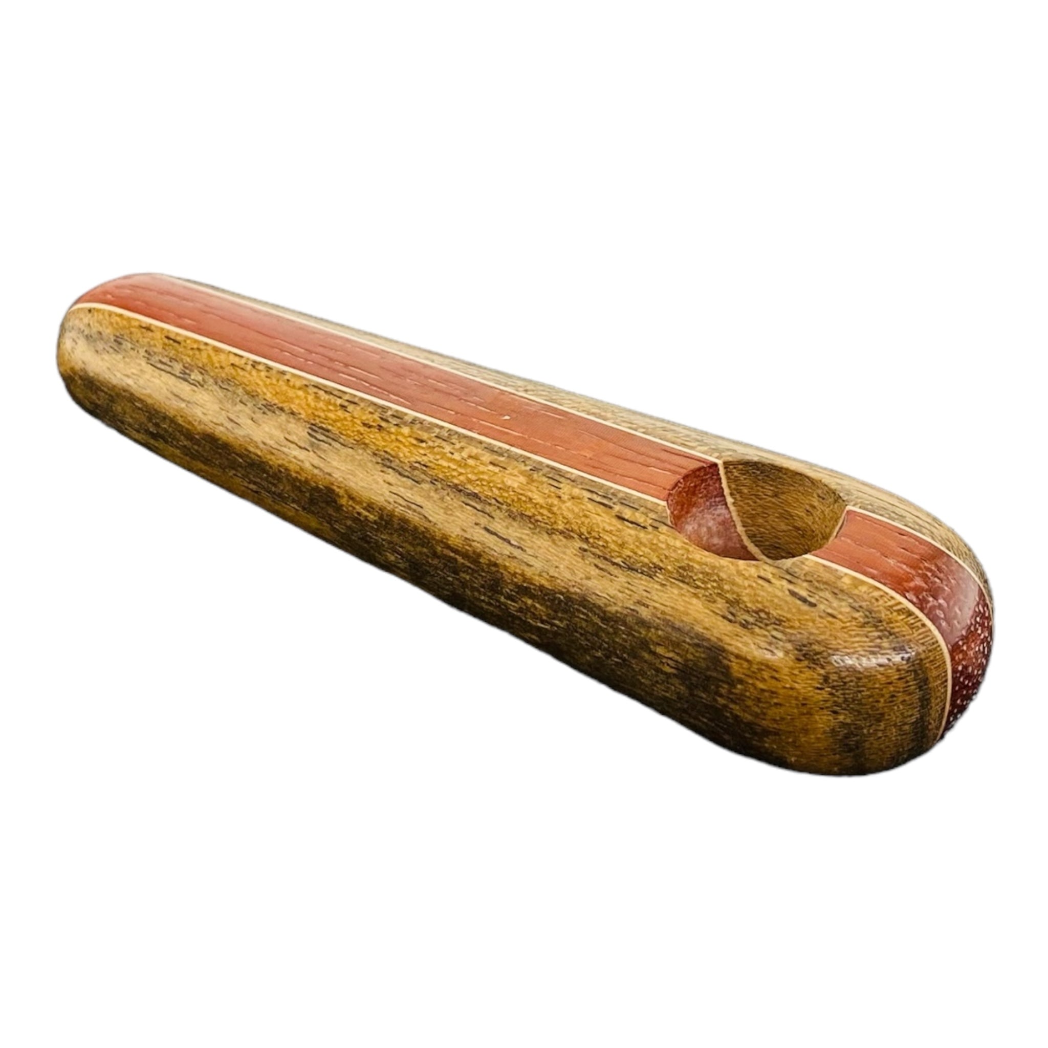 Wood Hand Pipe - Oval Wood Pipe With Two Tone Hardwood