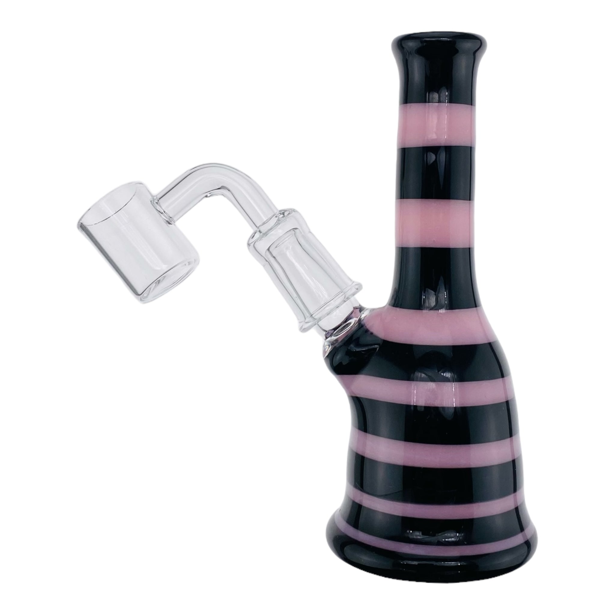 cute and girly heady glass Pink And Black Mini Custom Dab Rig for sale