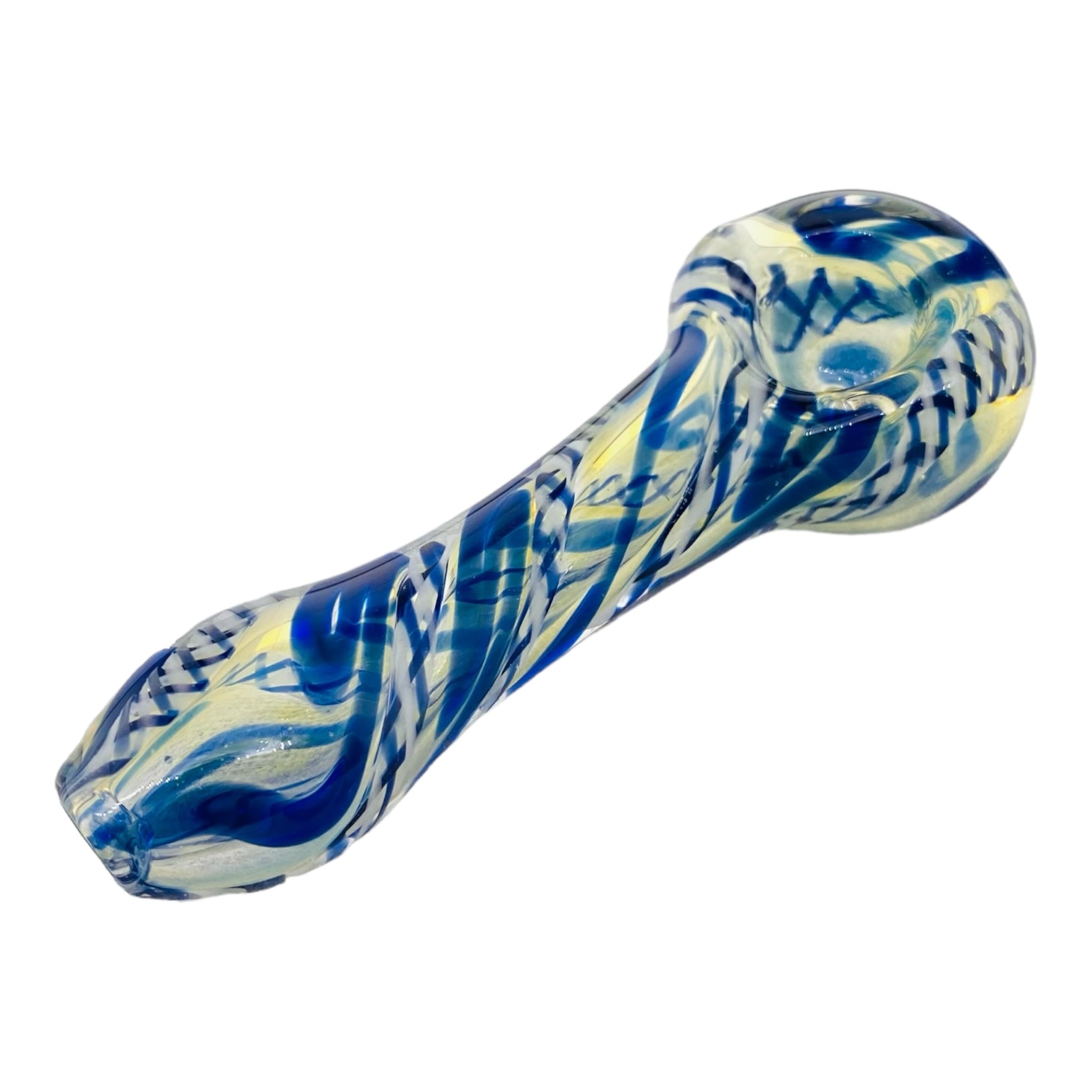 Glass Hand Pipe With Inside Out Color Changing Medium Size for sale