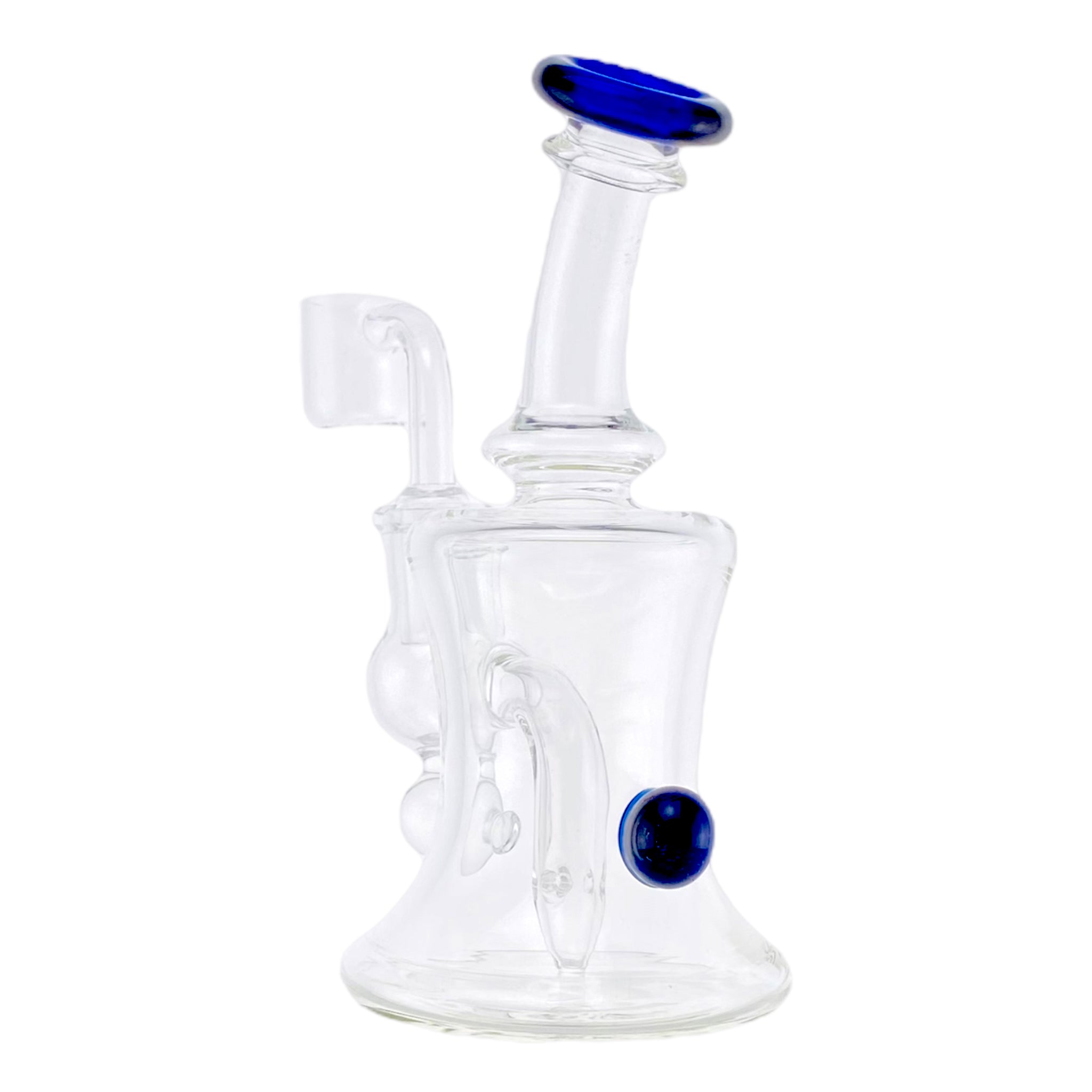Mini Dab Rig With Blue Mouthpiece And Marble