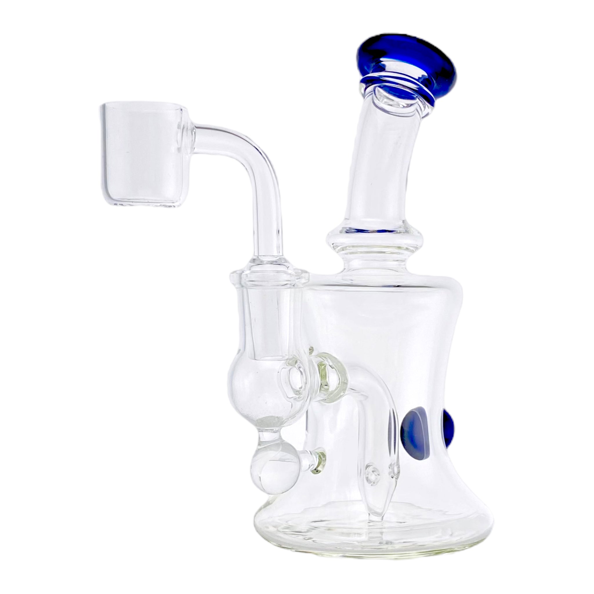 Mini Dab Rig With Blue Mouthpiece And Marble