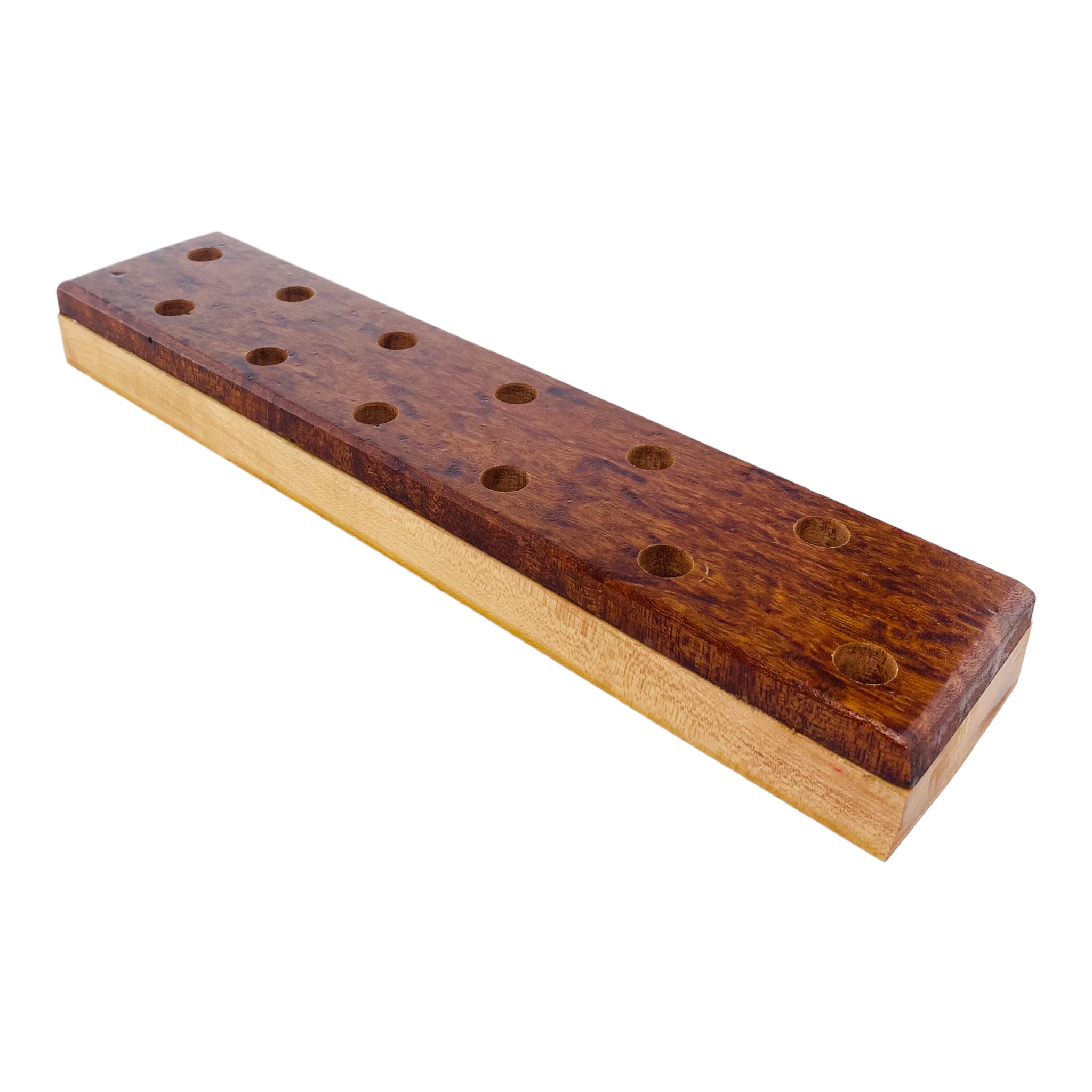 12 Hole Wood Display Stand Holder For 14mm Bong Bowl Pieces Or Quartz Bangers
