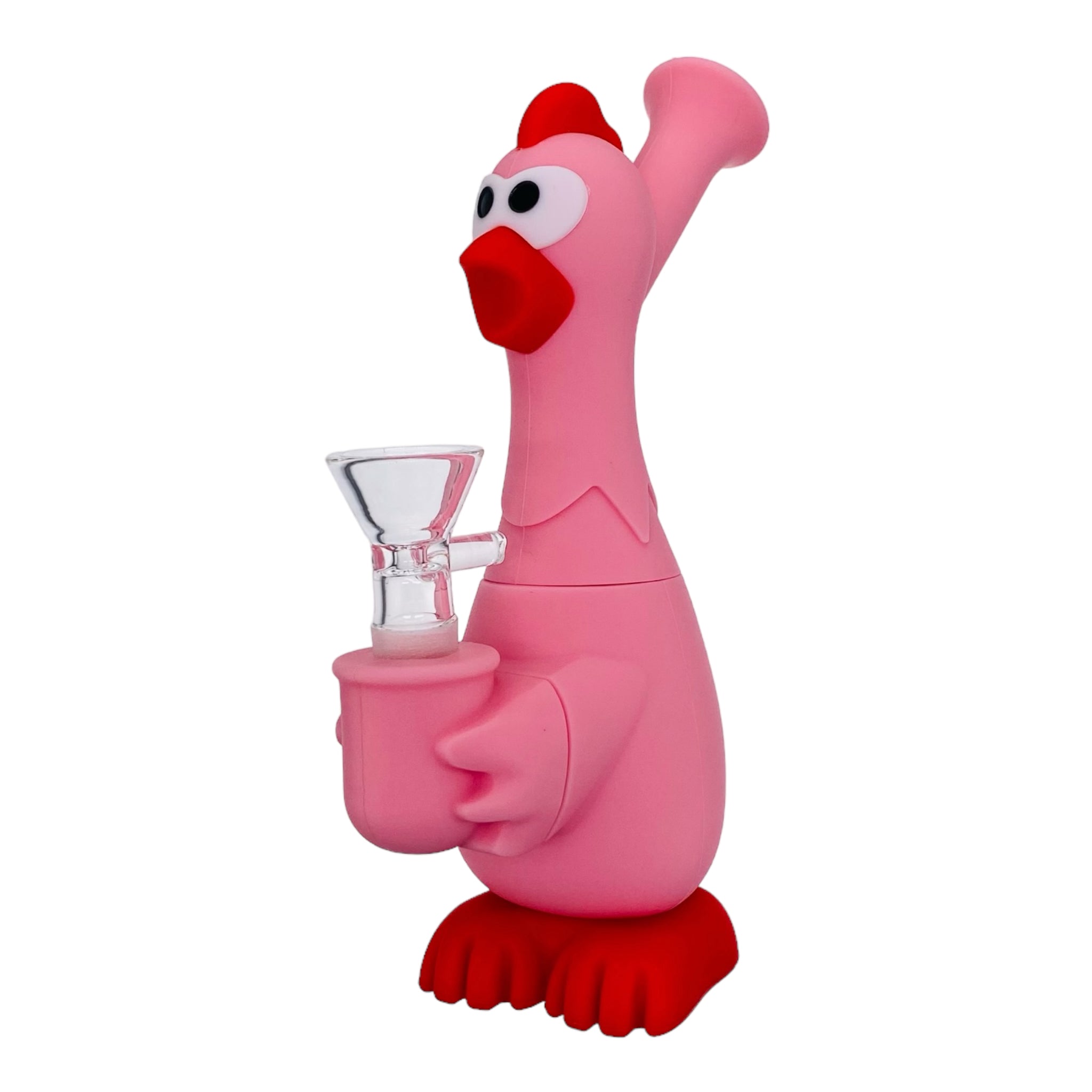 Pink And Red Rubber Chicken Silicone Bong