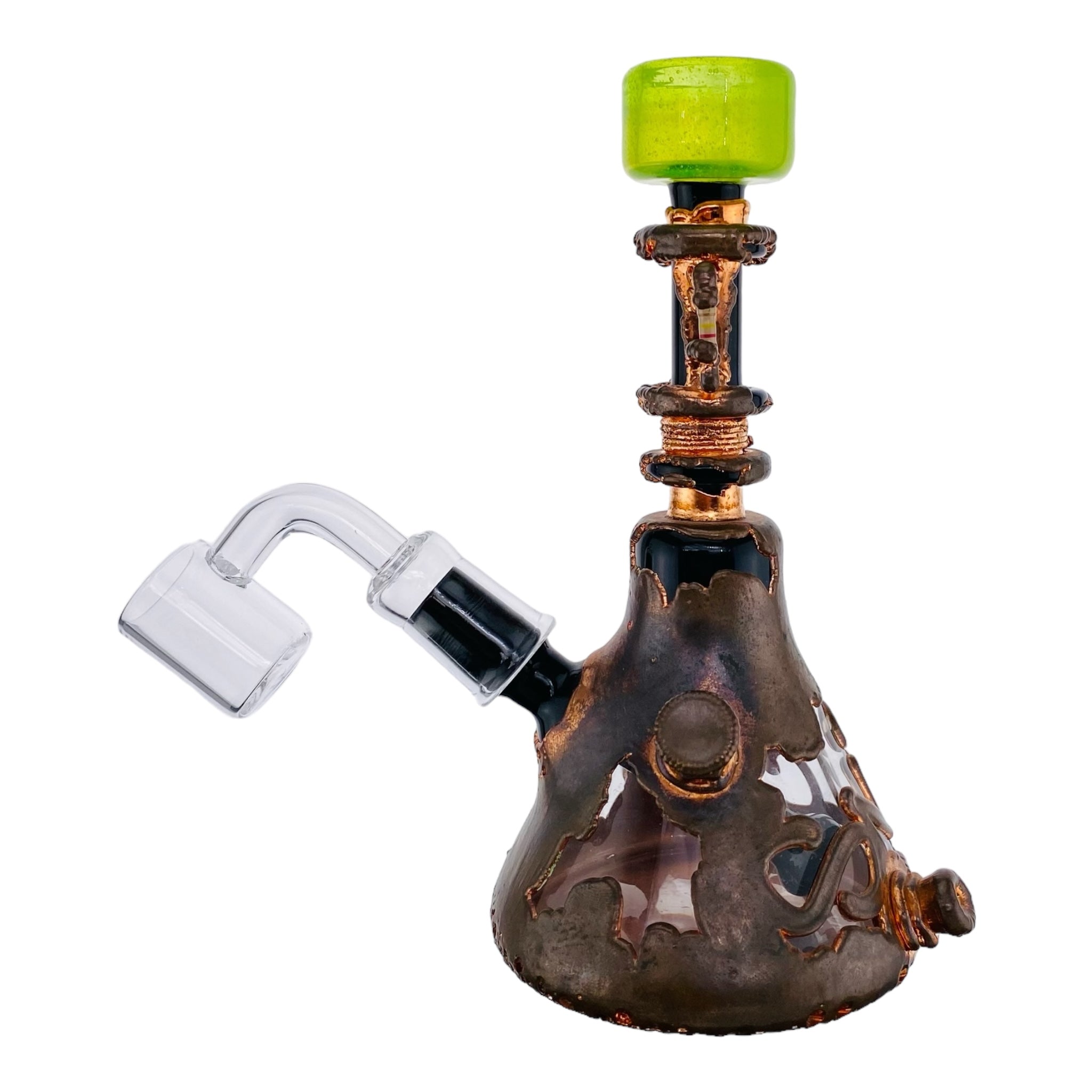 heady glass dab rig by Snic Barnes Glass - Copper Electroformed Glass Dab Rig for sale