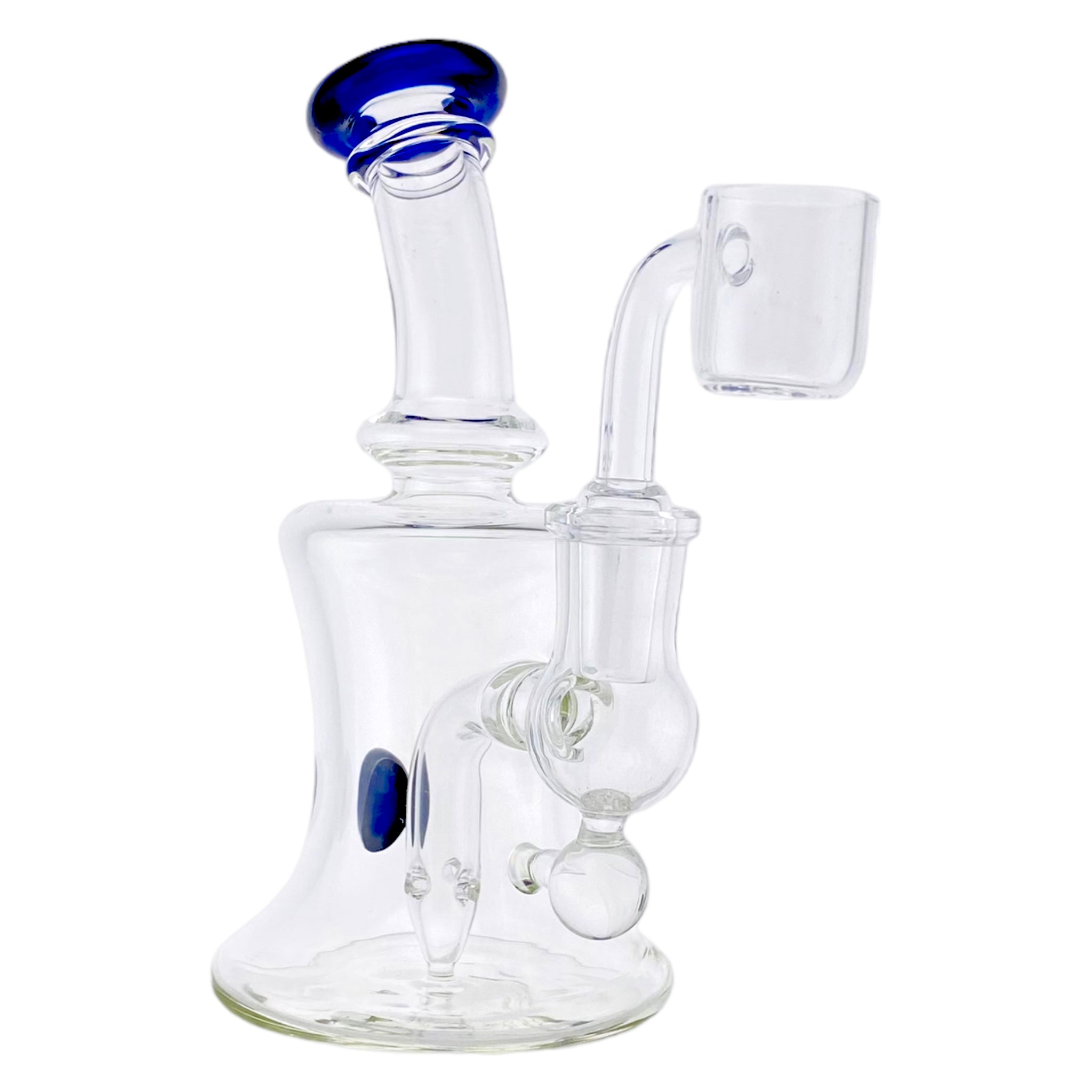 Mini Dab Rig With Blue Mouthpiece And Marble