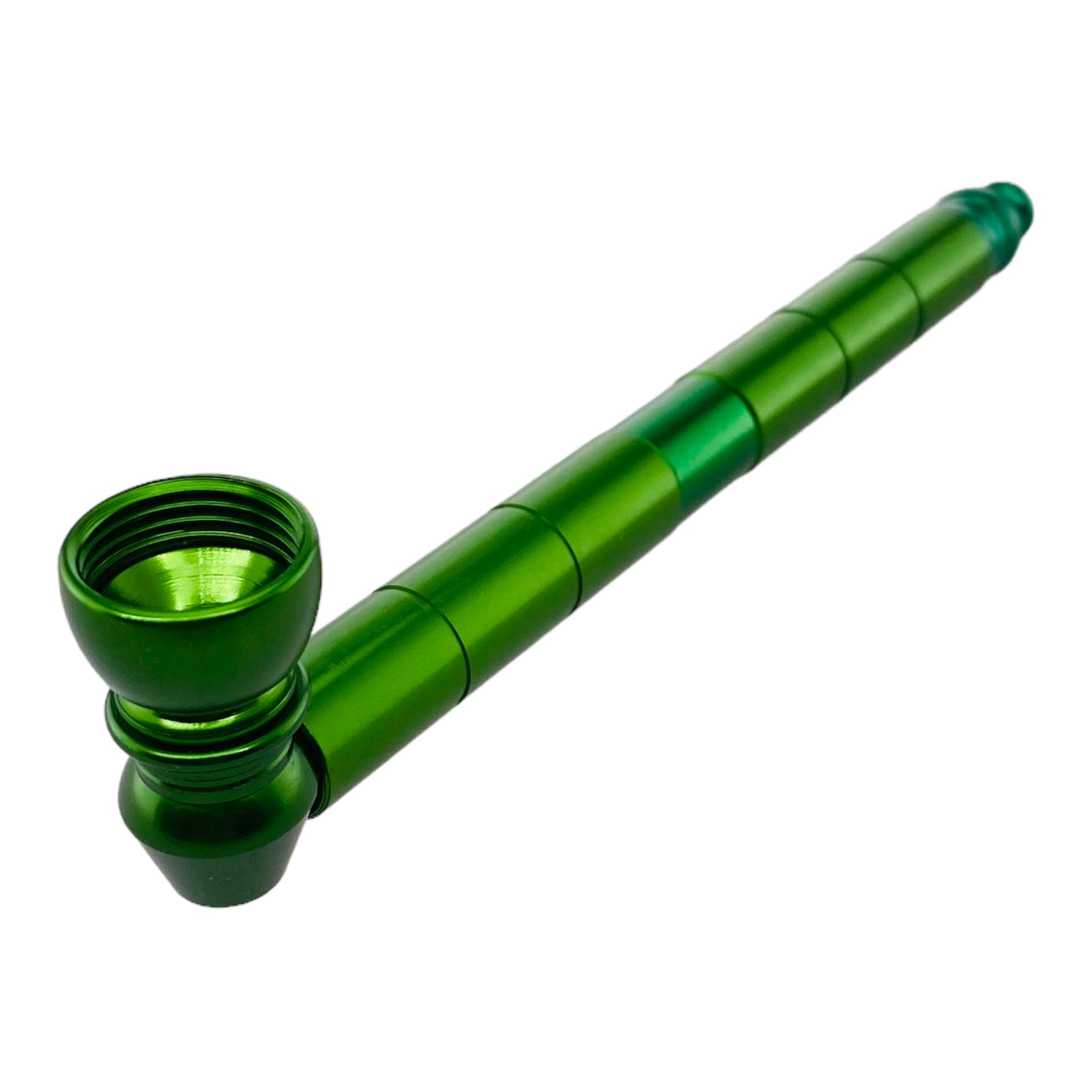 green long stem aluminum metal smoking pipe