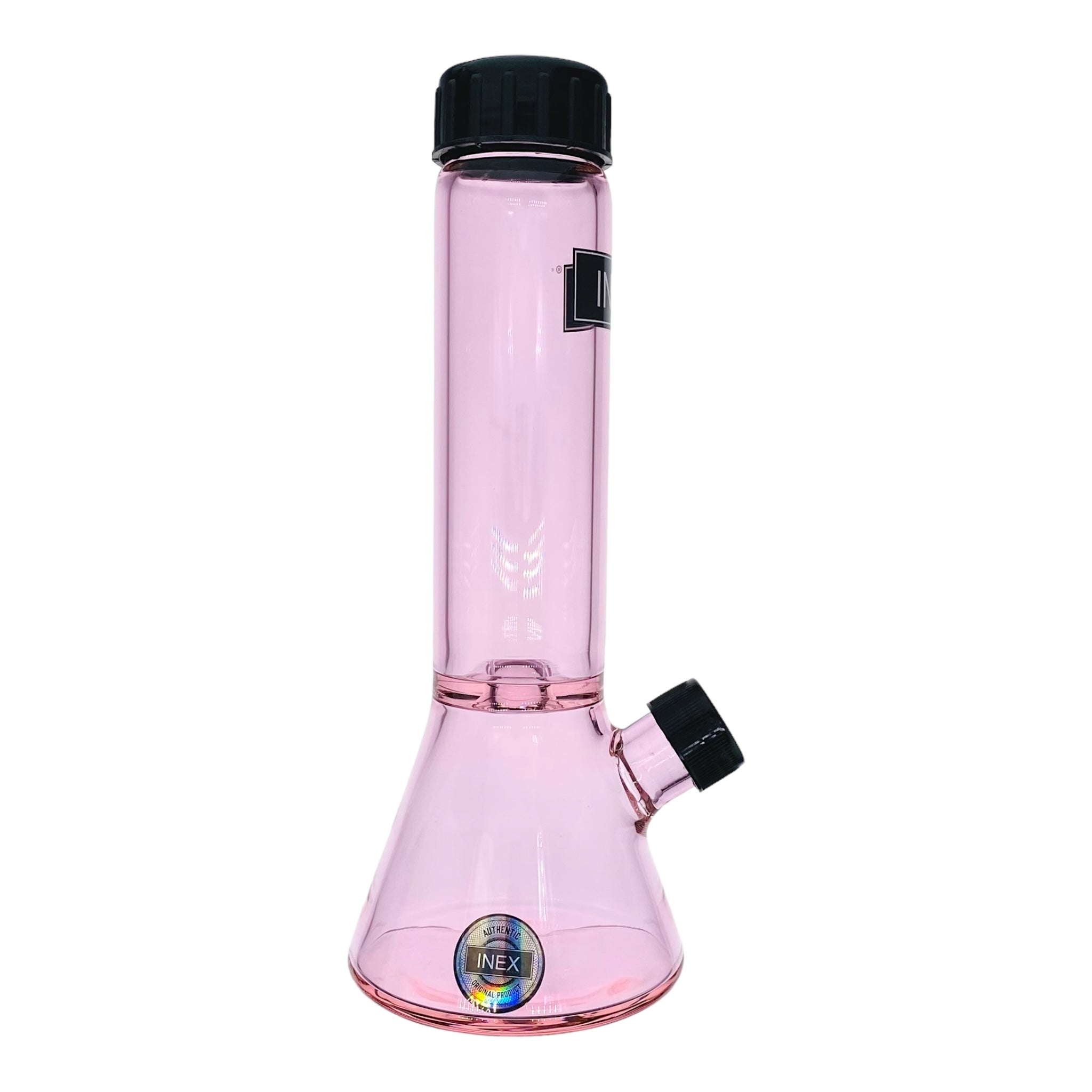 cute Travel bong Inex Glass - Pink Beaker Glass Bong With Screw Caps