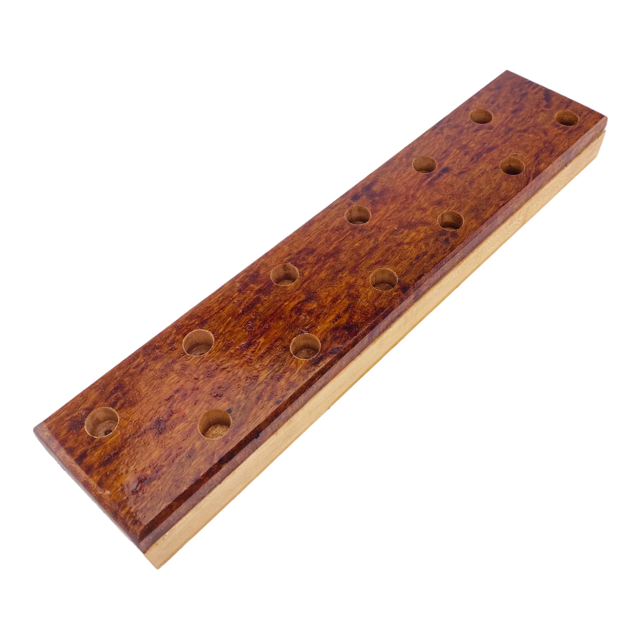 12 Hole Wood Display Stand Holder For 14mm Bong Bowl Pieces Or Quartz Bangers