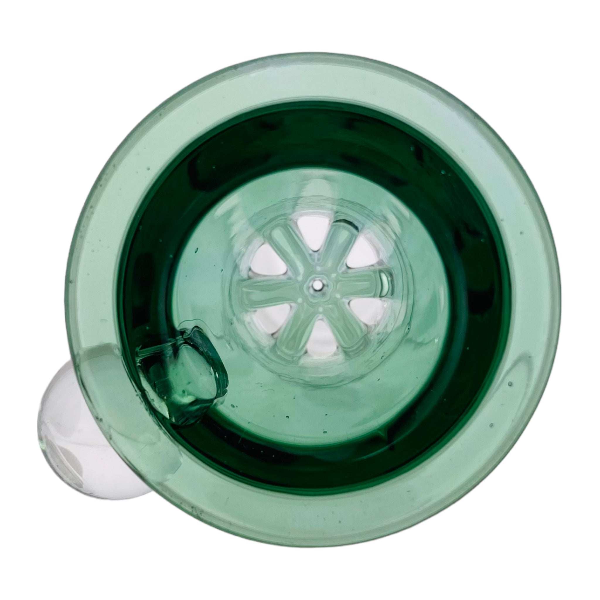 18mm Flower Bowl - Large Martini Funnel Bong Bowl Piece With Built In Screen - Lake Green