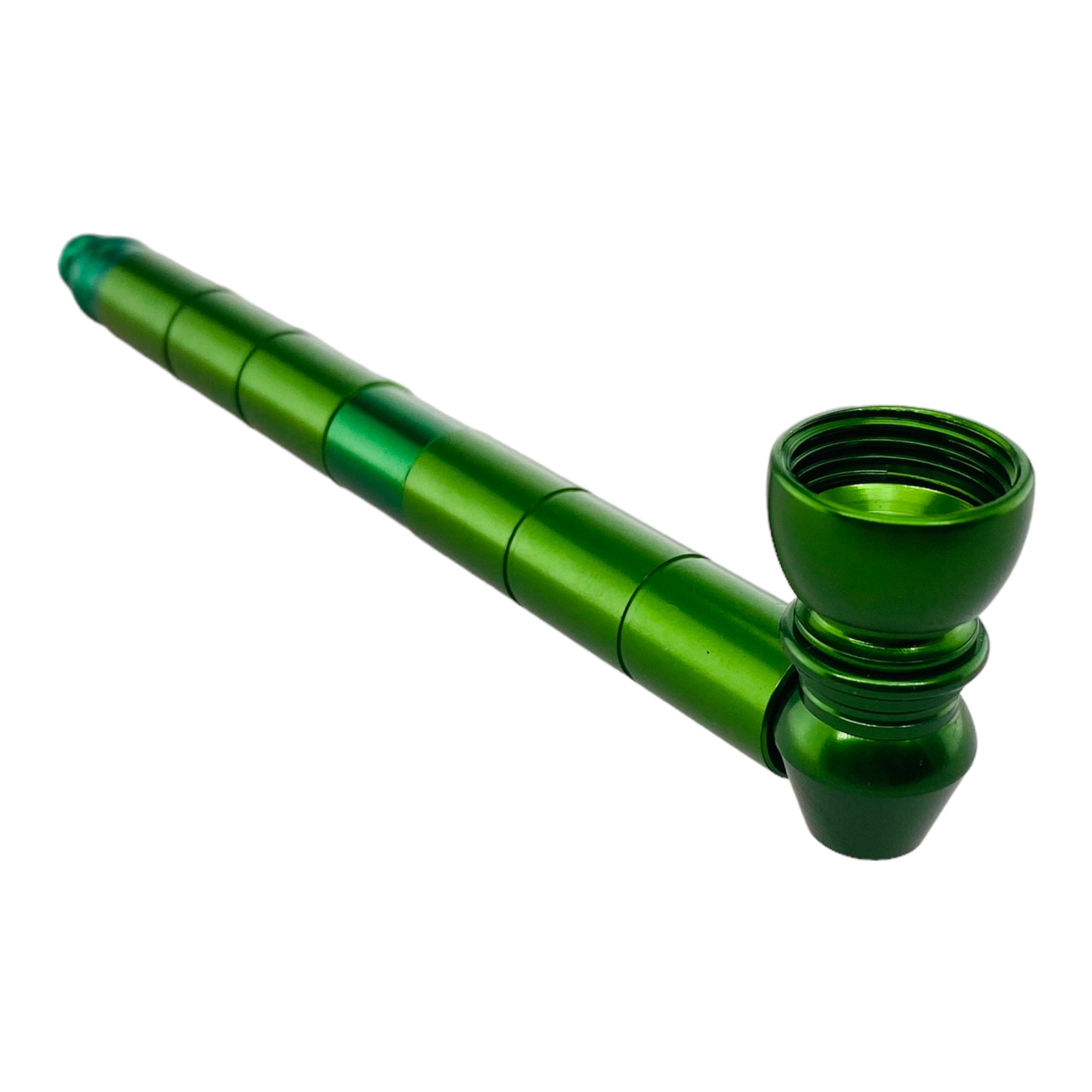 green long stem aluminum metal smoking pipe