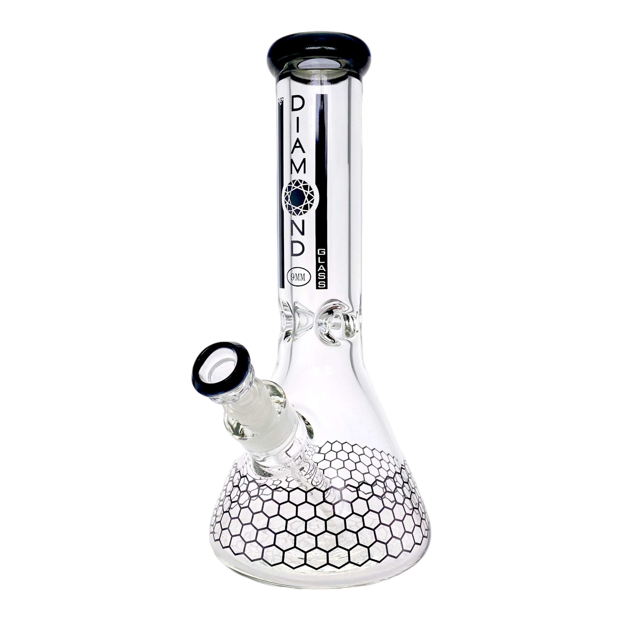 Diamond Glass - 12 Inch Beaker With Black Honeycomb 9mm Thick