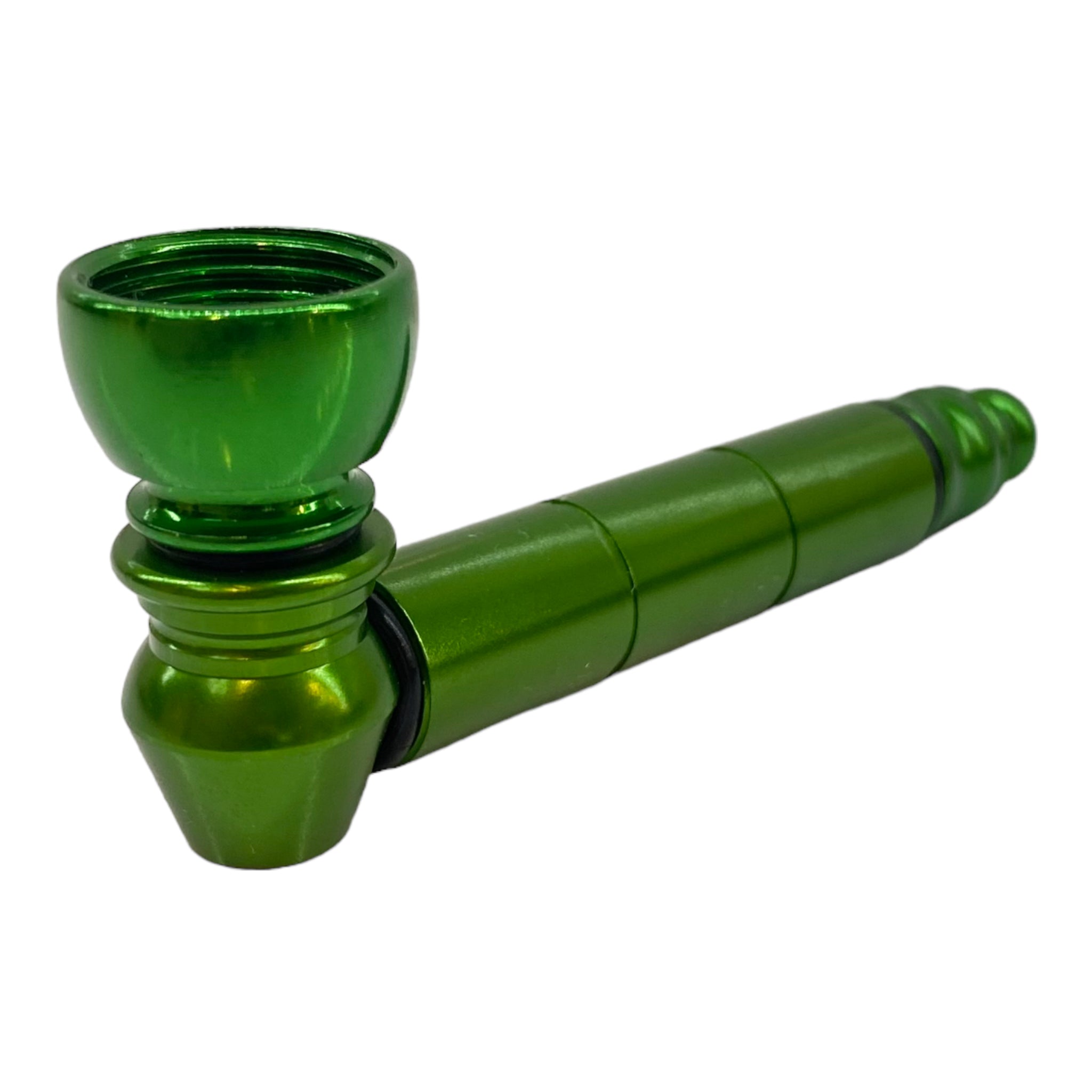 Metal weed and tobbaco pipe green basic metal pipe with small chamber for sale free shipping