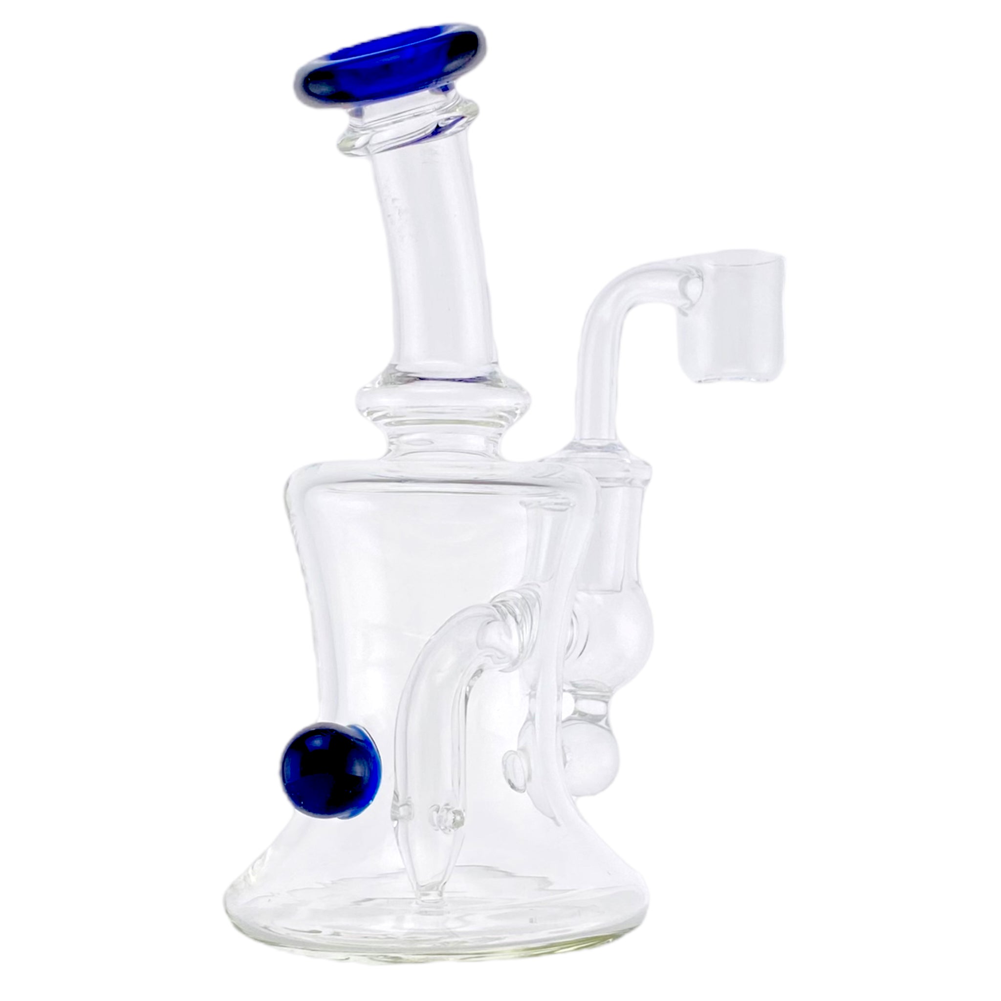 Mini Dab Rig With Blue Mouthpiece And Marble