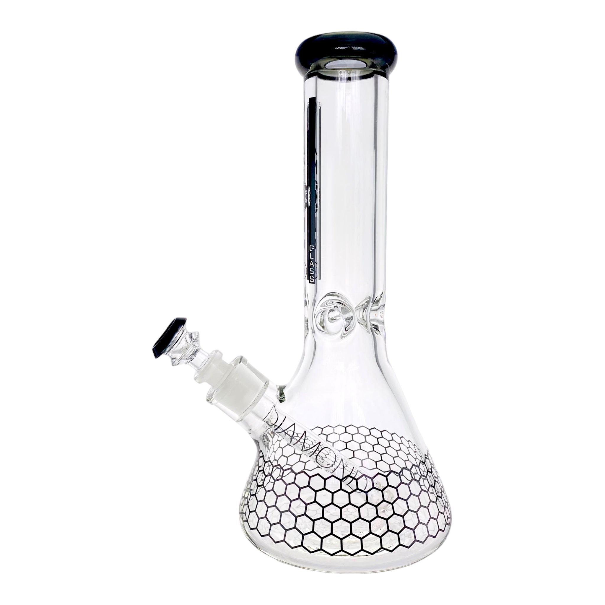 Diamond Glass - 12 Inch Beaker With Black Honeycomb 9mm Thick