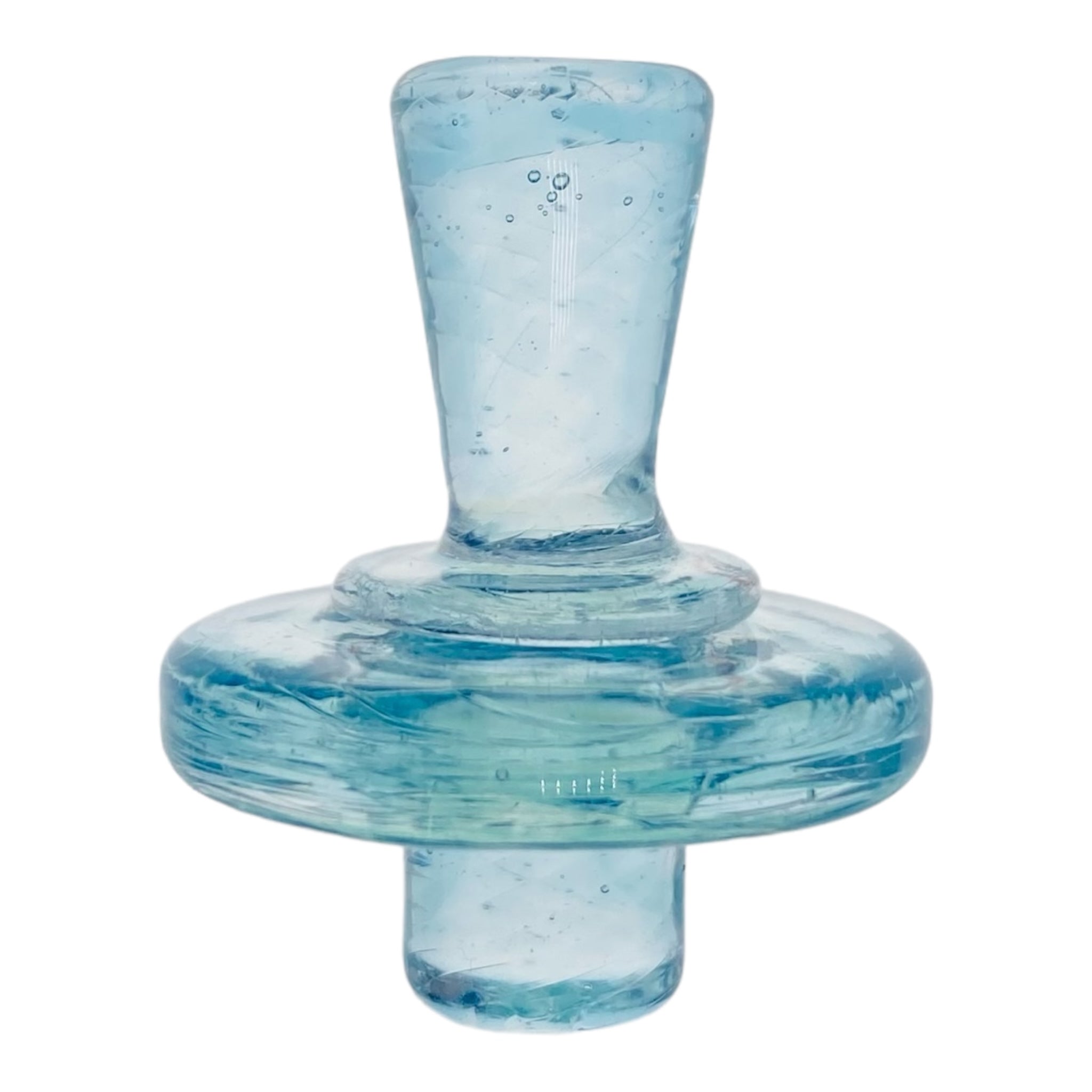heady custom Aqua Blue Twist Carb Cap For Control Tower Quartz Bangers for sale