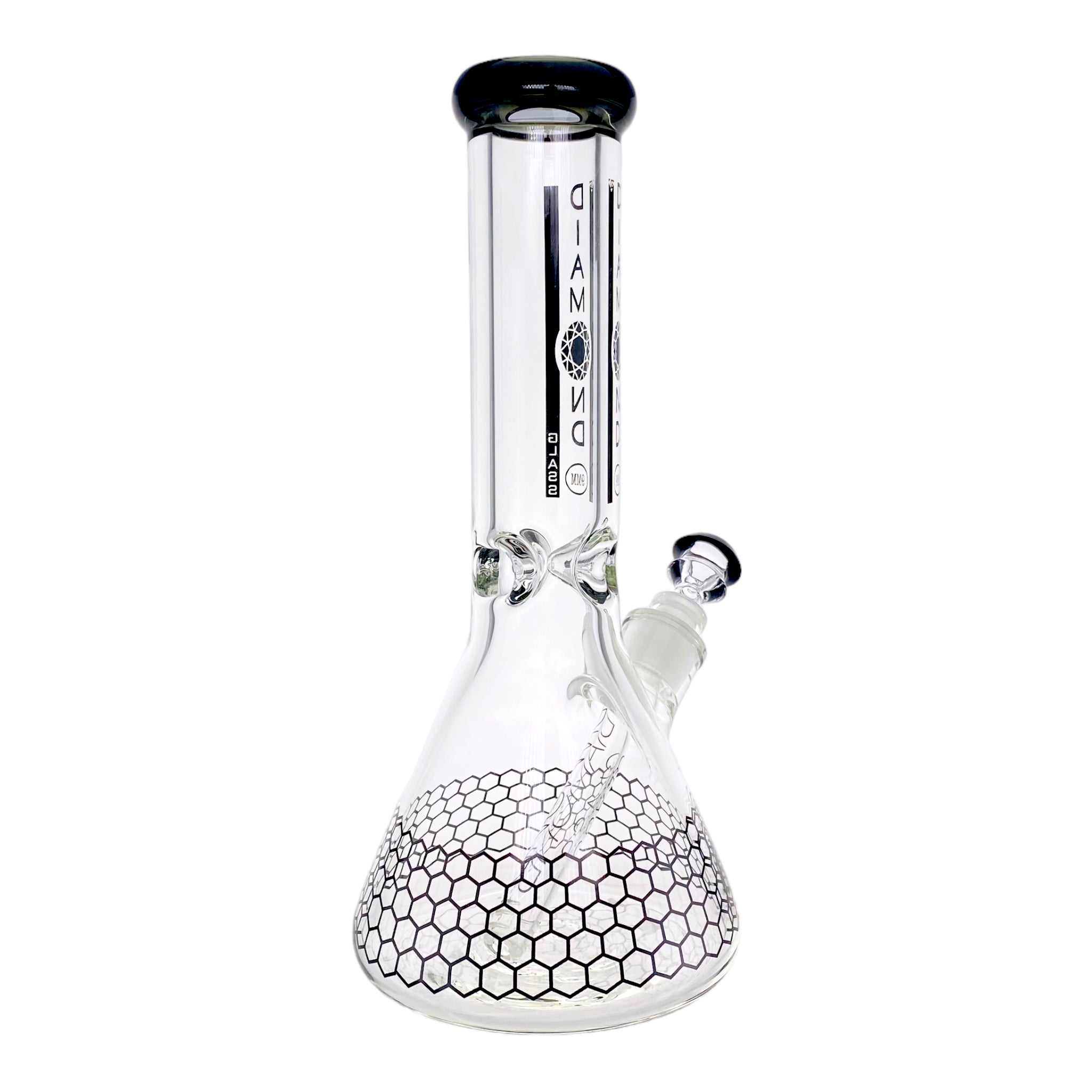 Diamond Glass - 12 Inch Beaker With Black Honeycomb 9mm Thick