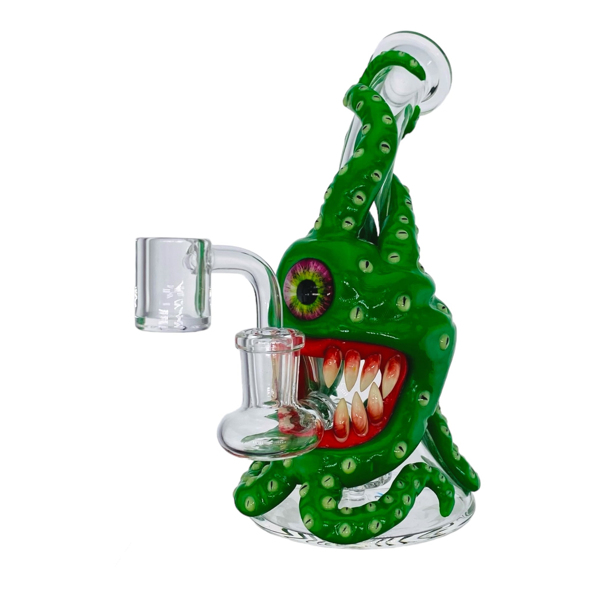 small cute Green Cyclops Octopus Monster Dab Rig for sale