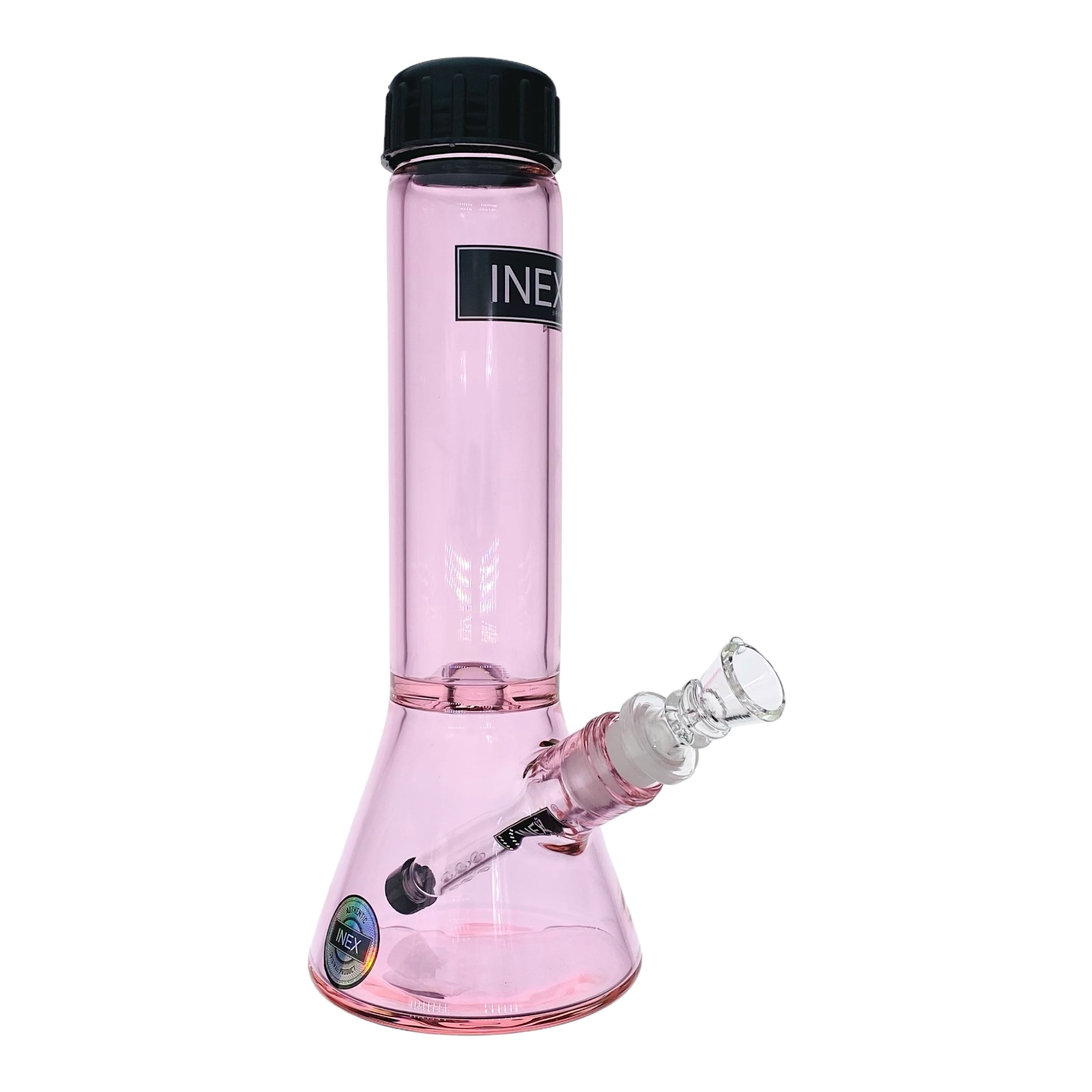 cute Travel bong Inex Glass - Pink Beaker Glass Bong With Screw Caps