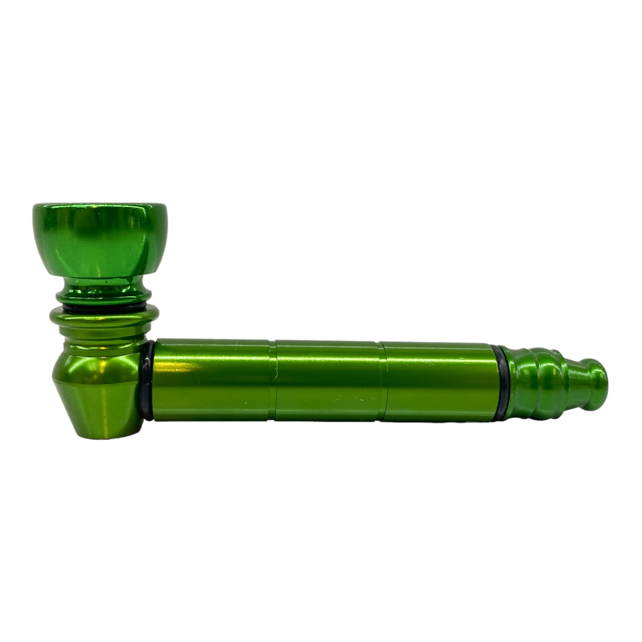 Metal weed and tobbaco pipe green basic metal pipe with small chamber for sale free shipping