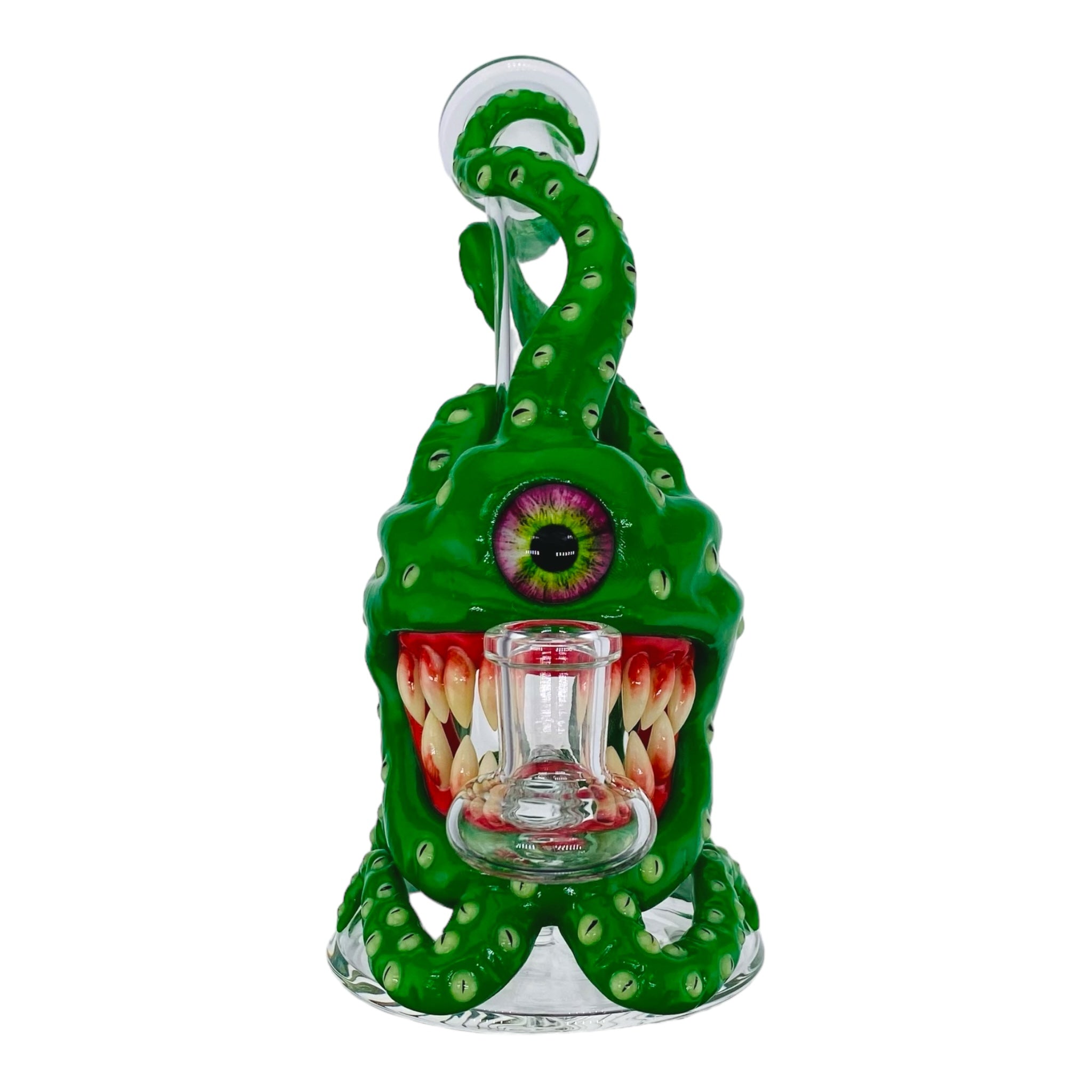 small cute Green Cyclops Octopus Monster Dab Rig for sale