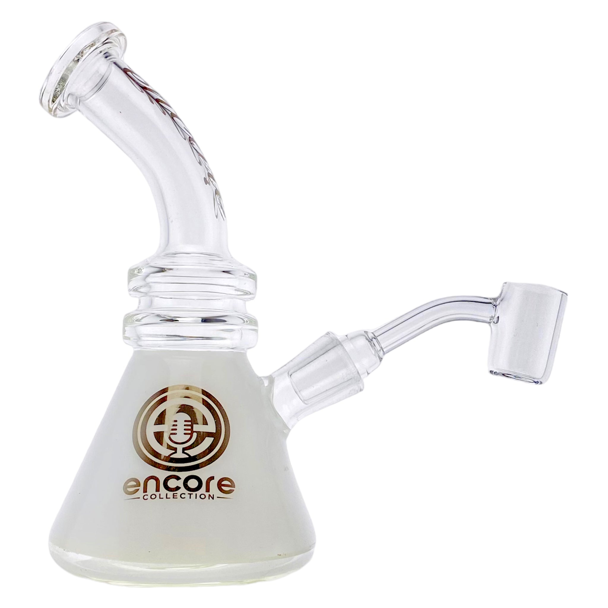 best cute cheap Encore Glass - Beaker Base Dab Rig Bent Mouthpiece And White Base