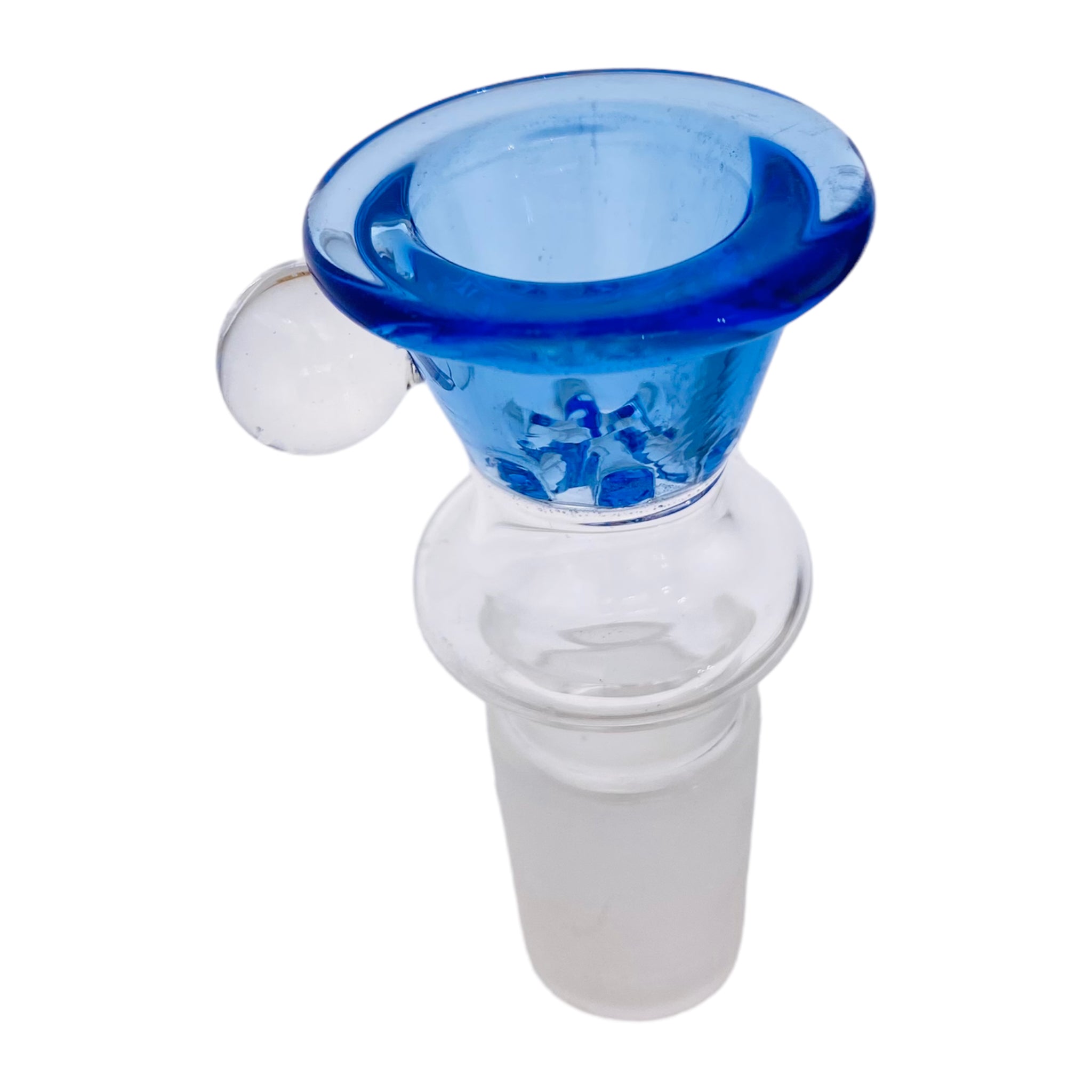 18mm Flower Bowl - Large Martini Funnel Bong Bowl Piece With Built In Screen - Blue