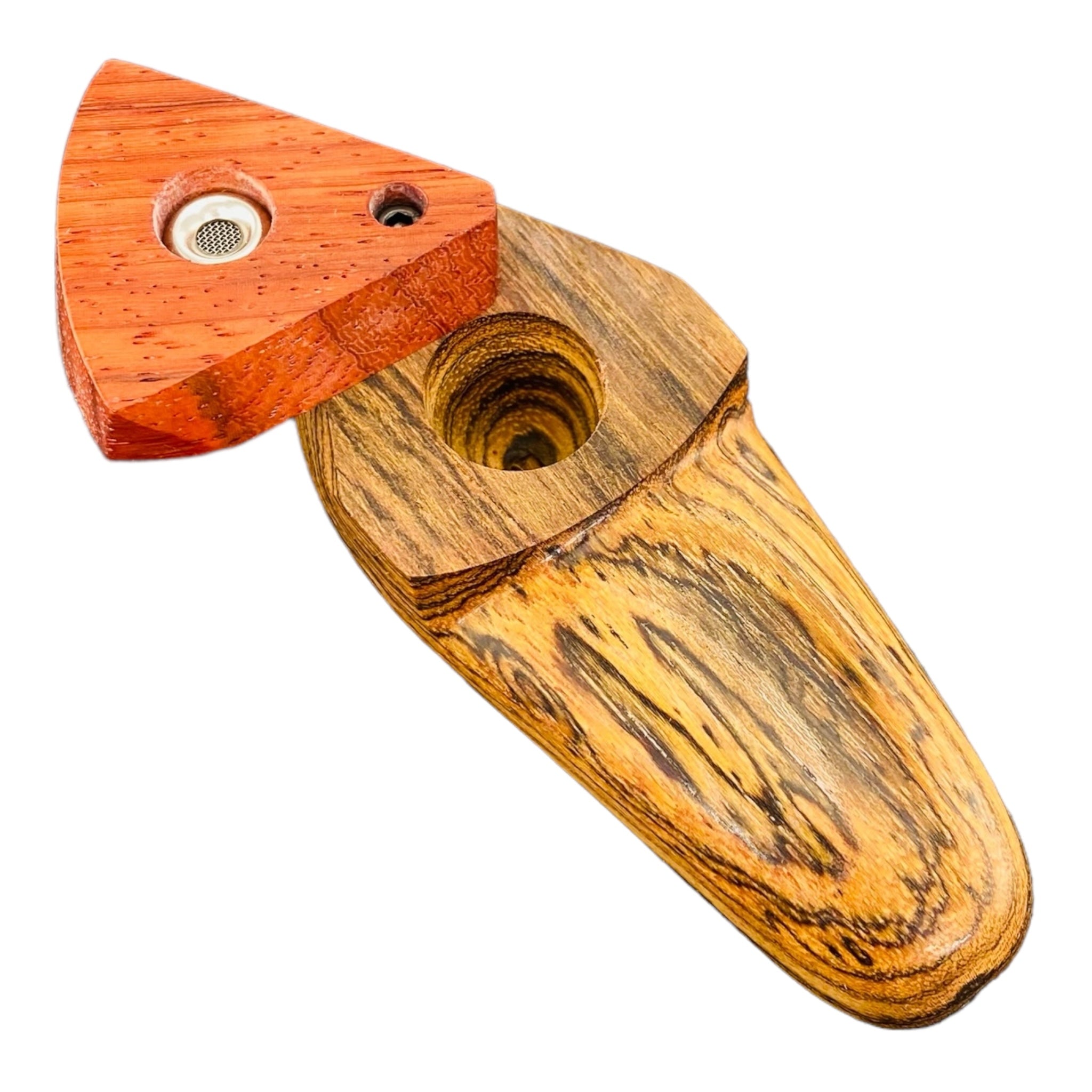 wood pipe with lid for weed and tobacco