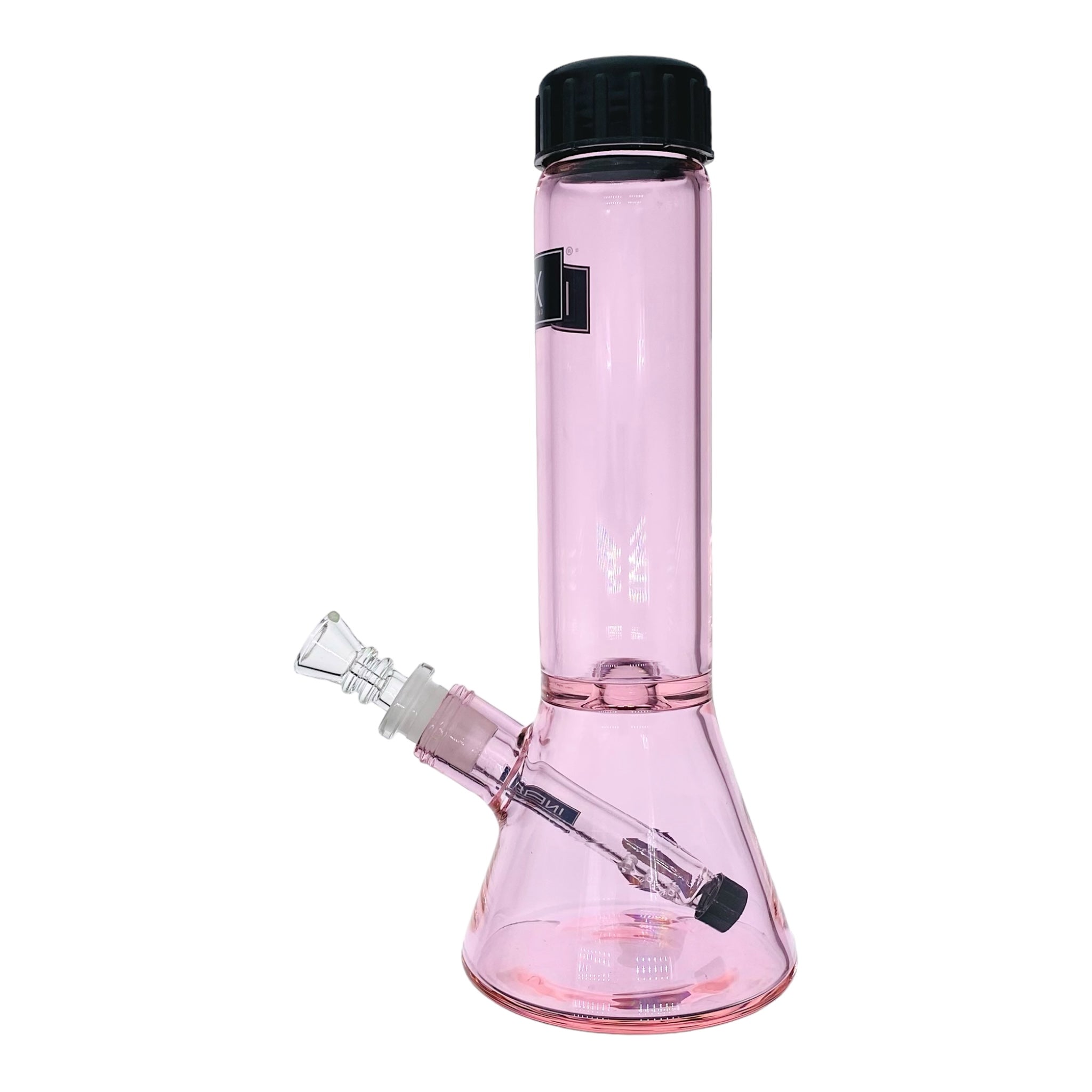 cute Travel bong Inex Glass - Pink Beaker Glass Bong With Screw Caps