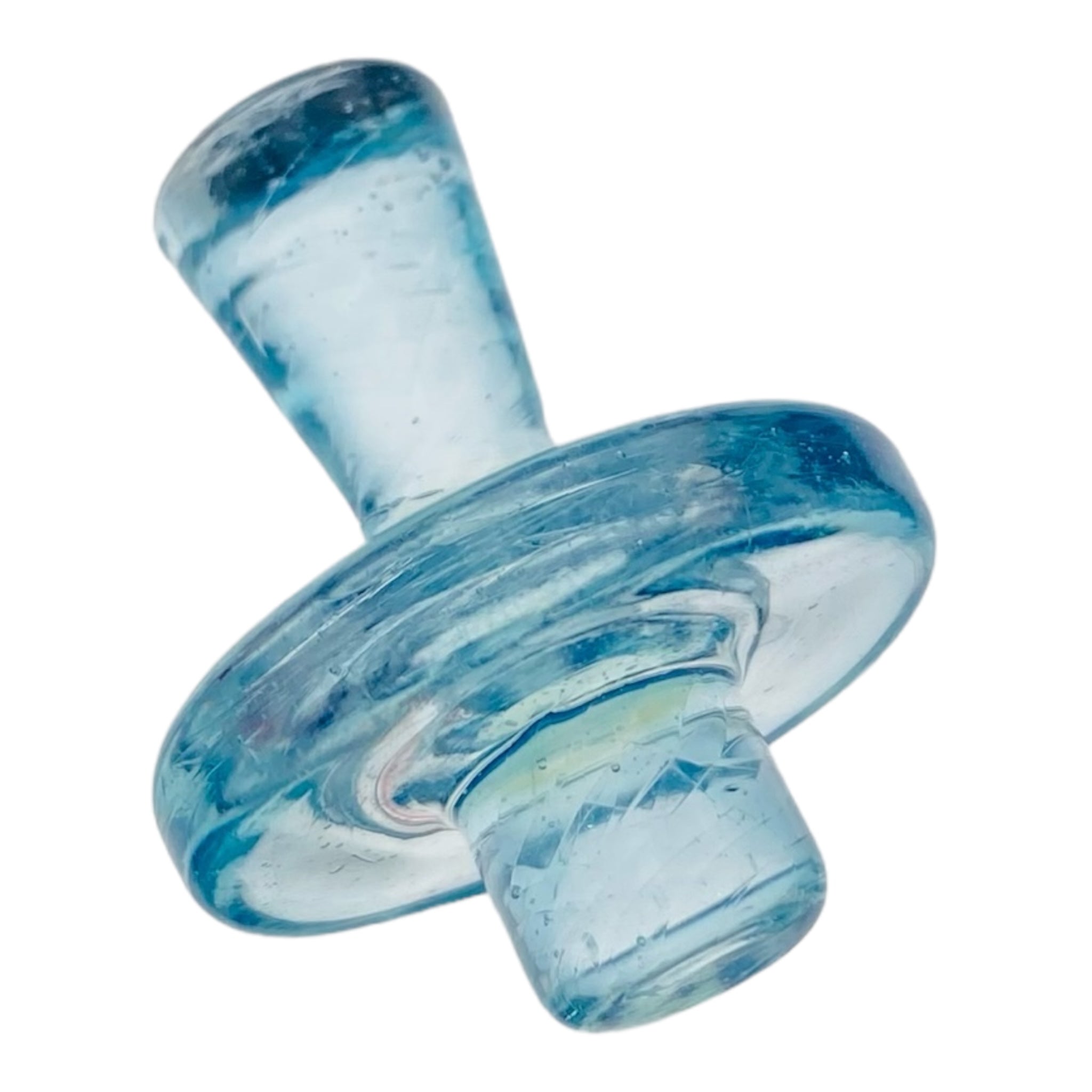 heady custom Aqua Blue Twist Carb Cap For Control Tower Quartz Bangers for sale