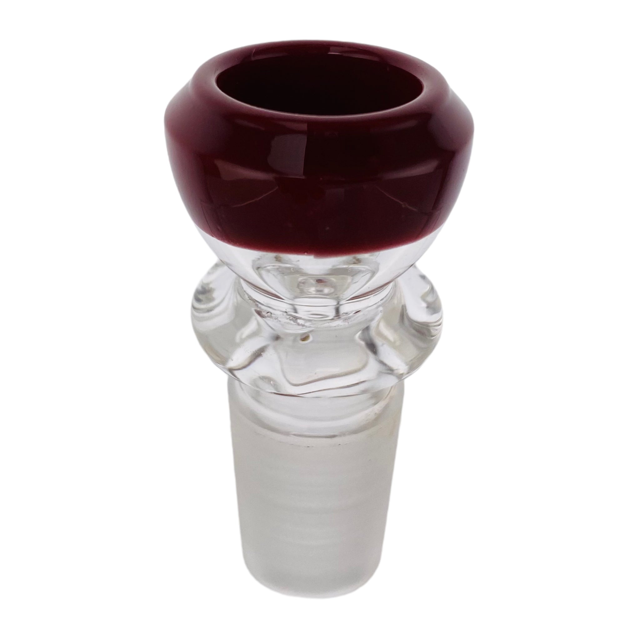 18mm Flower Bowl - Color Rim Bong Bowl Piece - Red