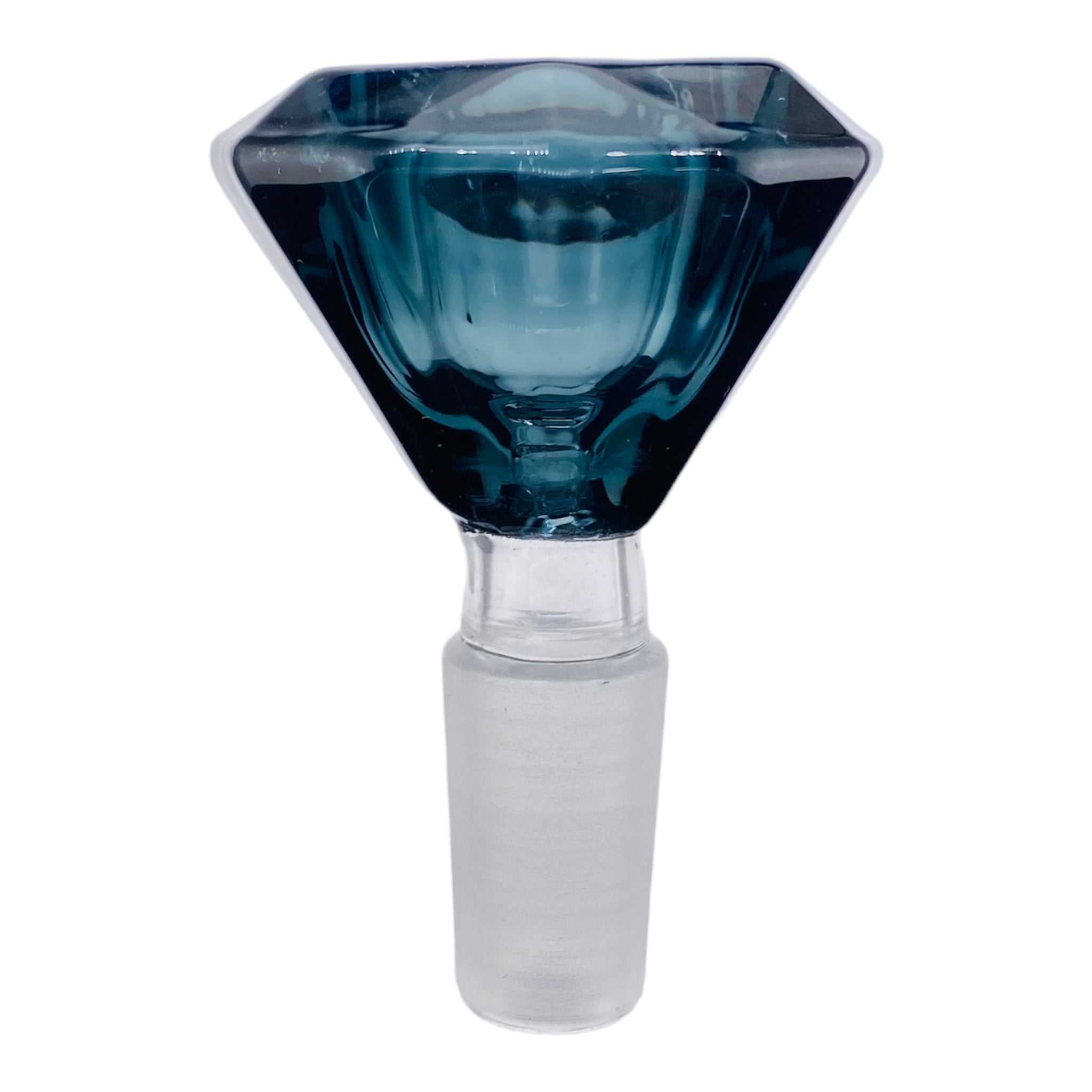 14mm Flower Bowl - Faceted Diamond Glass Bong Bowl Piece Shadow Black