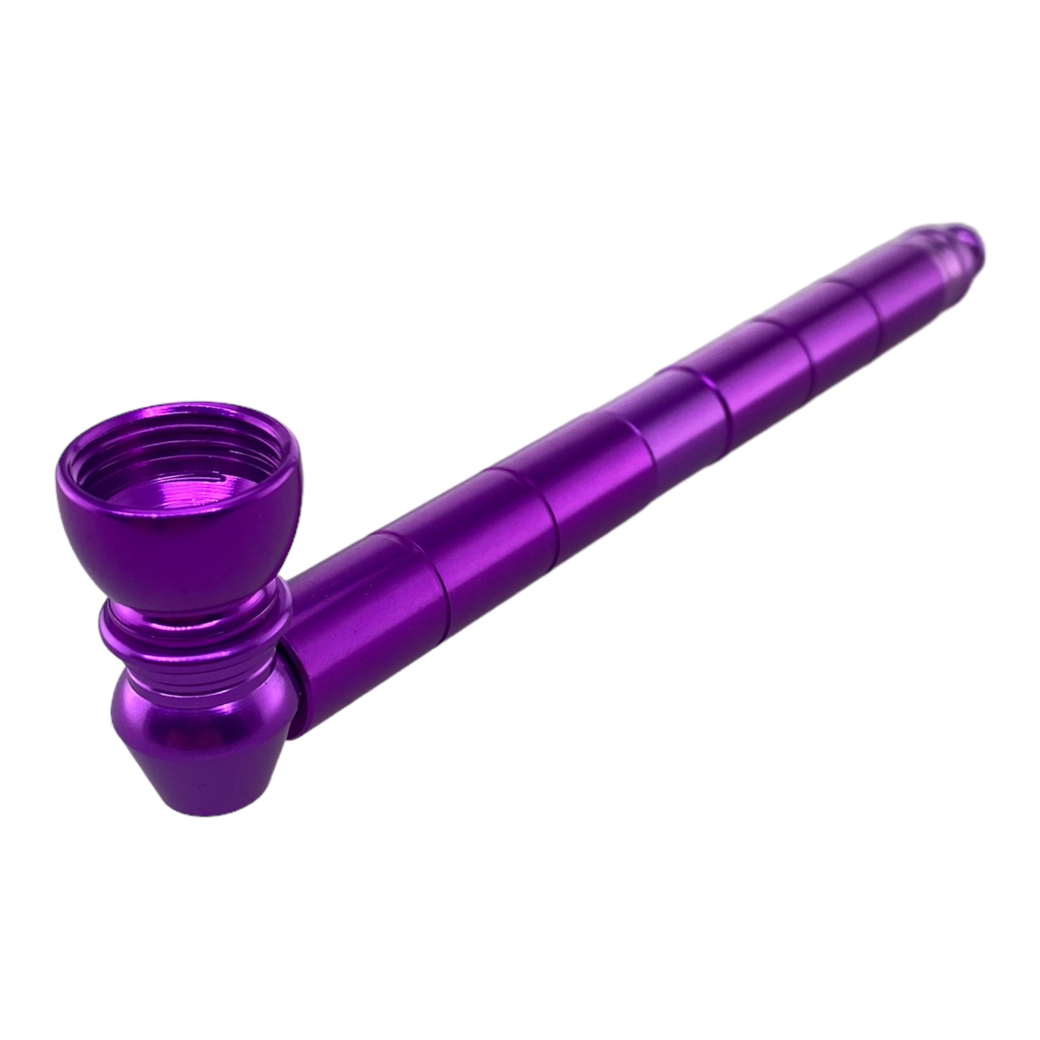 purple long stem aluminum metal smoking pipe