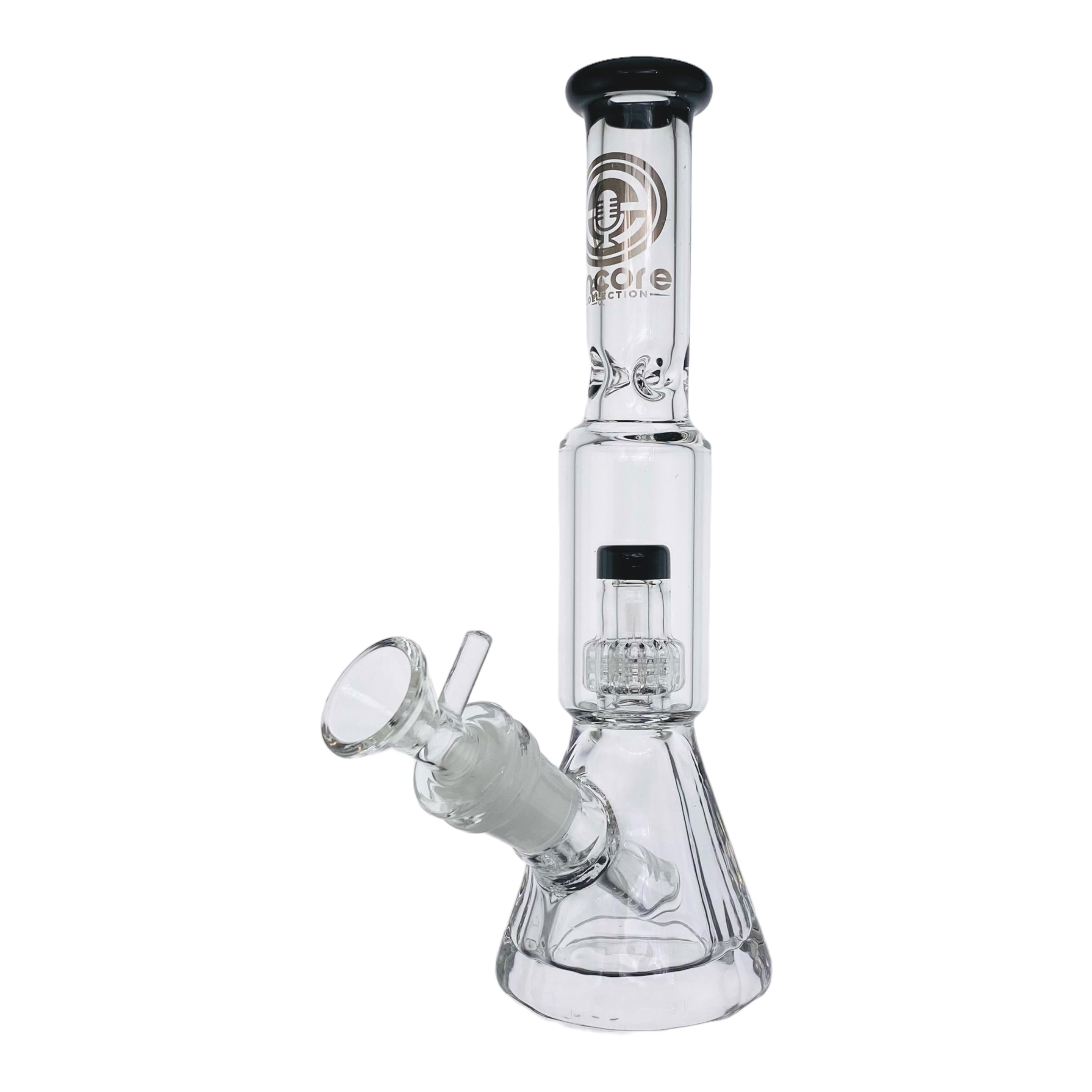 Encore Glass Small Beaker Base Bong With Perc & Extra Thick Base - Black