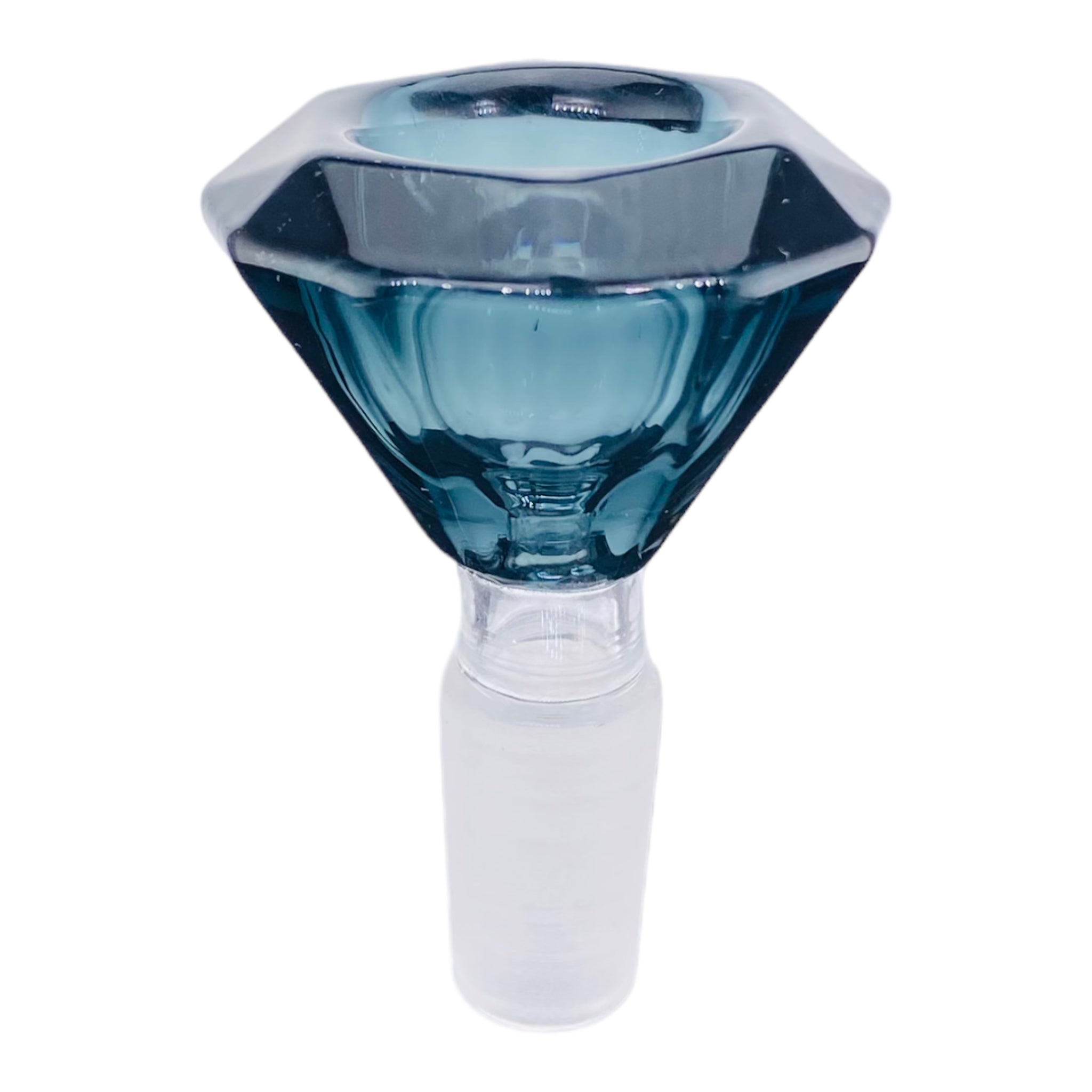 14mm Flower Bowl - Faceted Diamond Glass Bong Bowl Piece Shadow Black