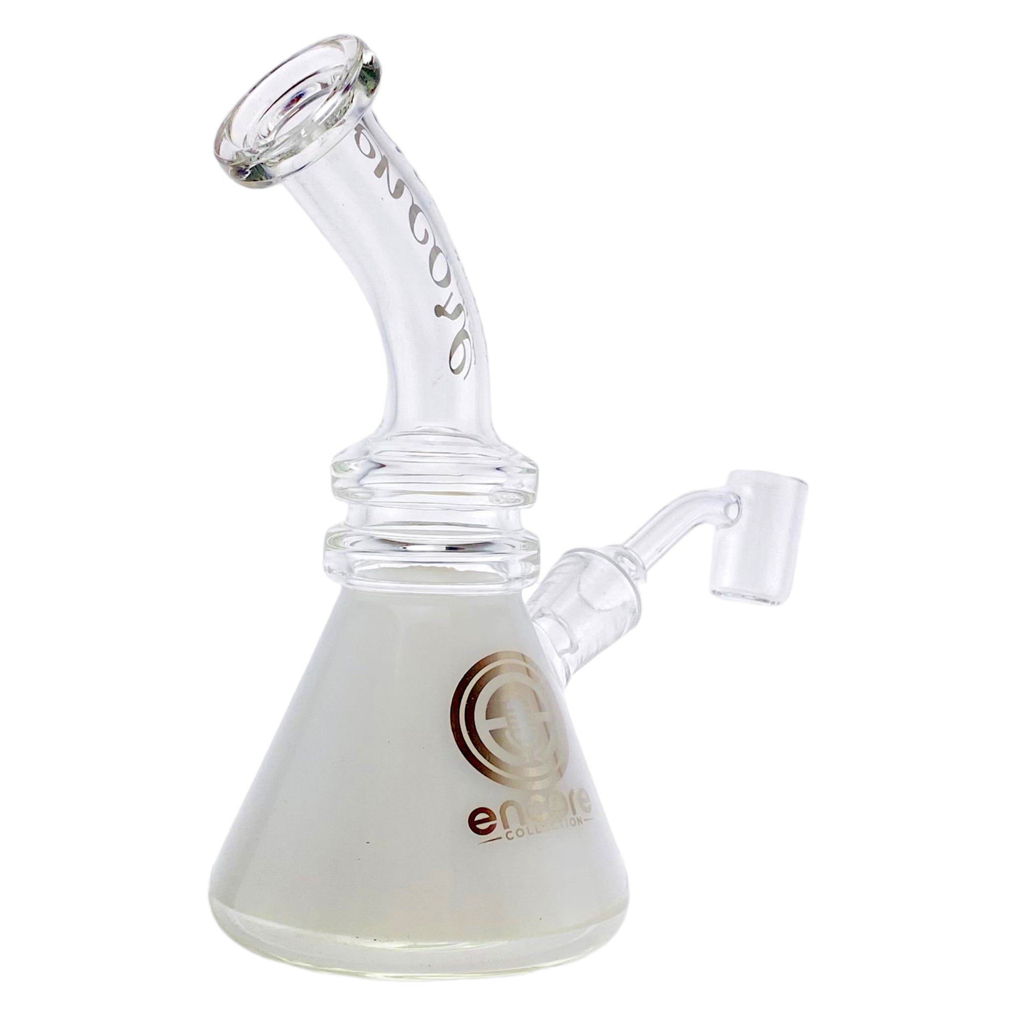 best cute cheap Encore Glass - Beaker Base Dab Rig Bent Mouthpiece And White Base