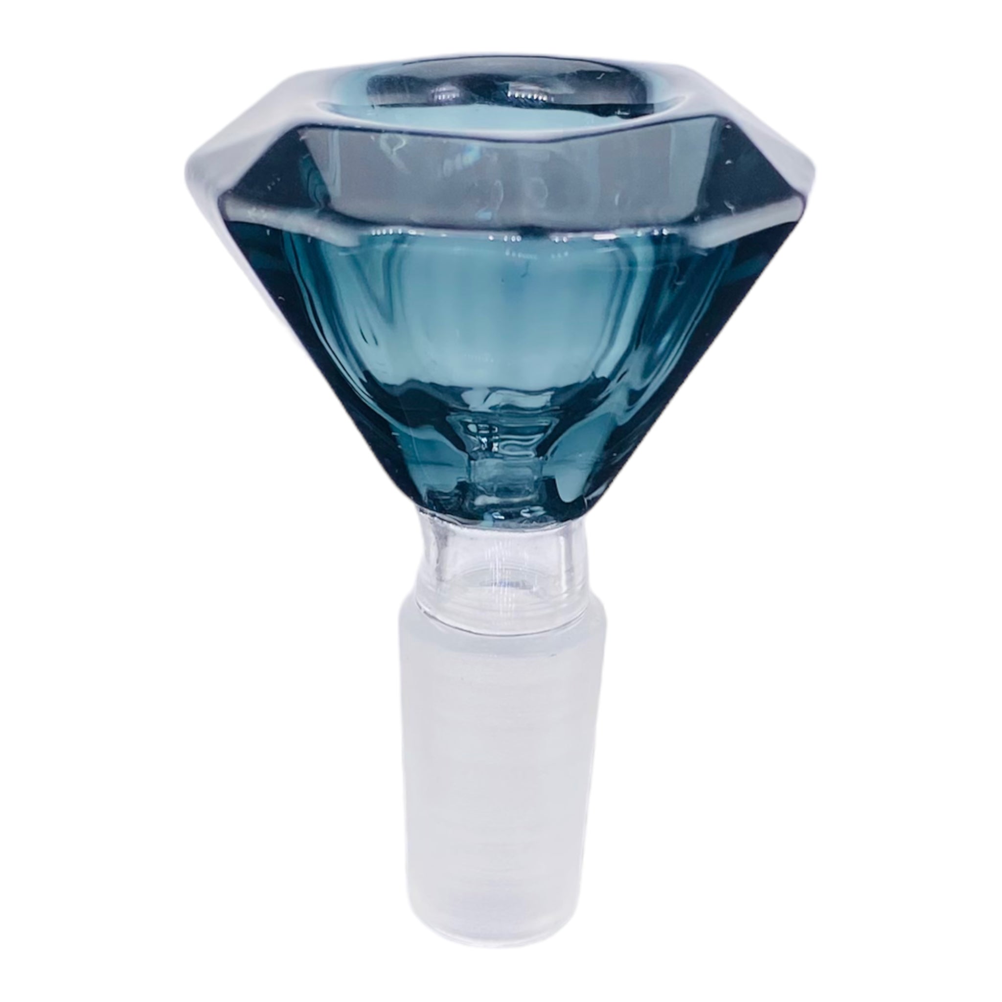 14mm Flower Bowl - Faceted Diamond Glass Bong Bowl Piece Shadow Black