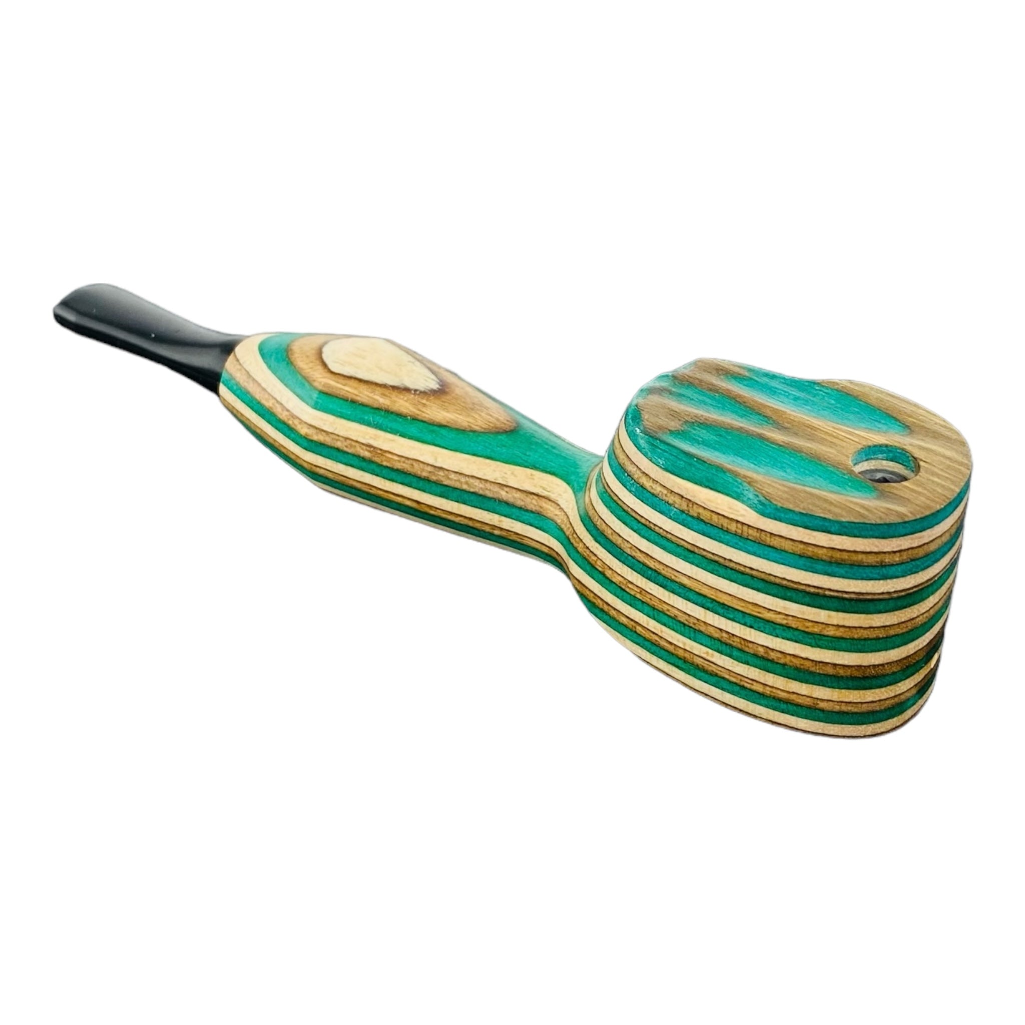 Wood Hand Pipe - Multi Colored Wood Pipe With Plastic Mouthpiece