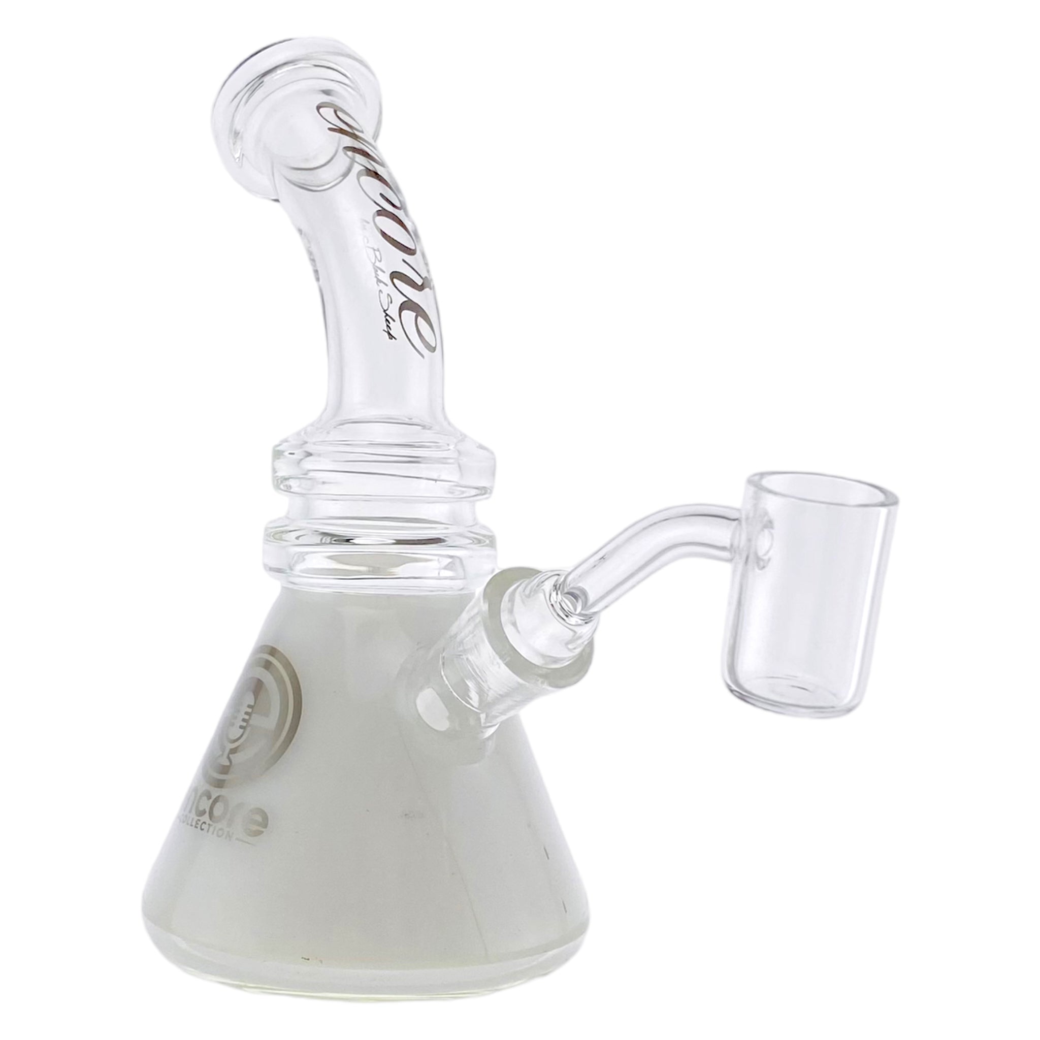 best cute cheap Encore Glass - Beaker Base Dab Rig Bent Mouthpiece And White Base