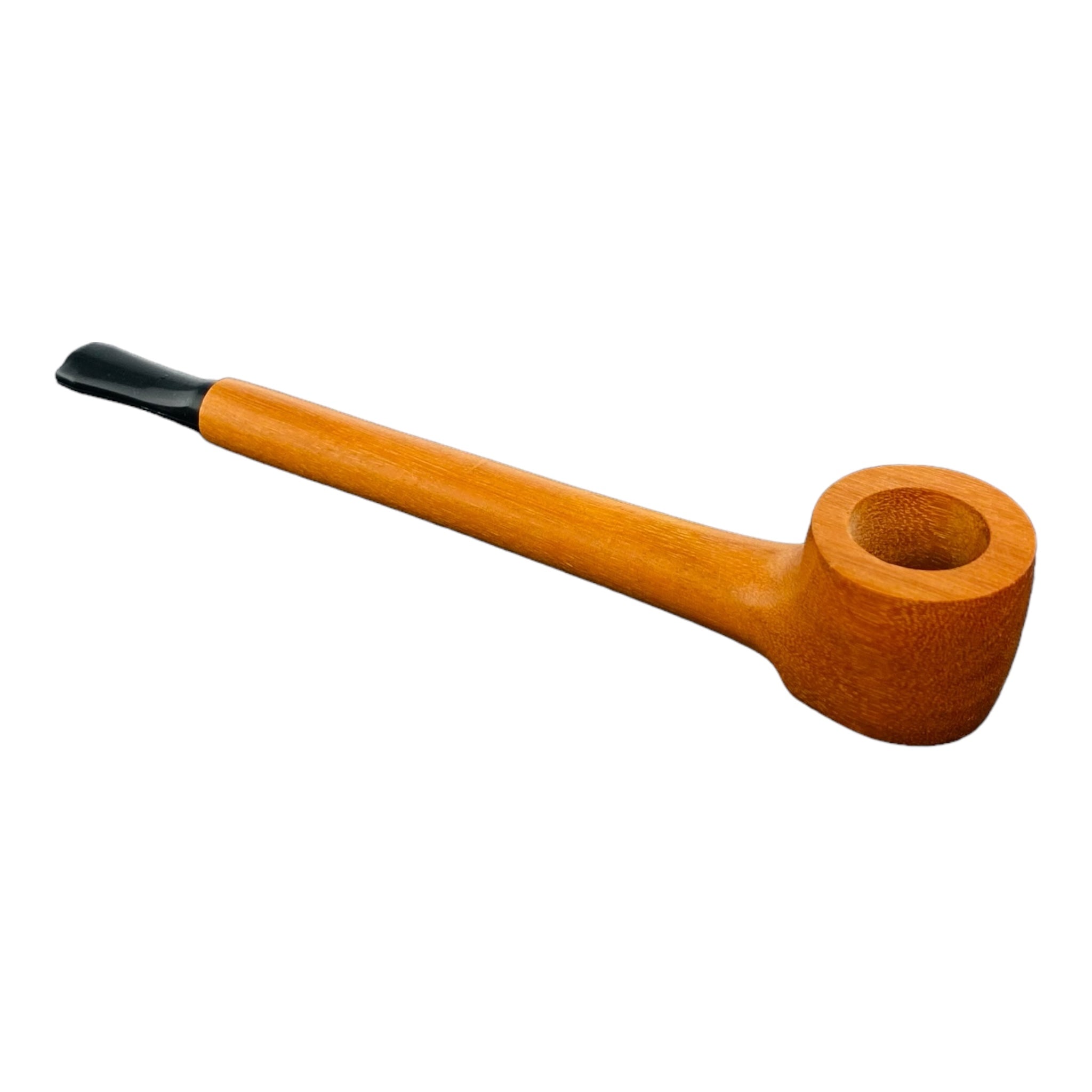 Wood Hand Pipe - Simple Skinny Long Stem Wood Pipe With Plastic Mouthpiece