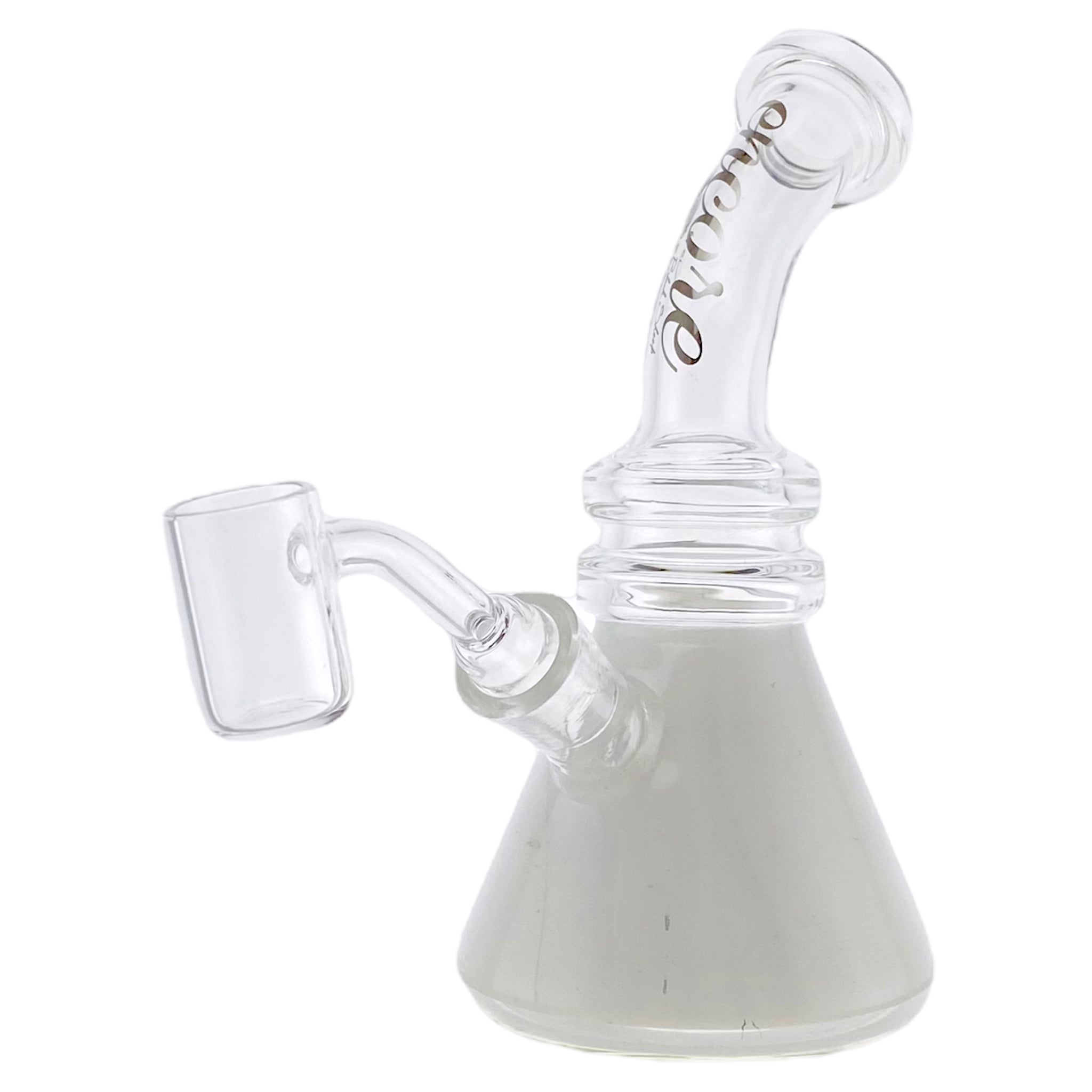 best cute cheap Encore Glass - Beaker Base Dab Rig Bent Mouthpiece And White Base